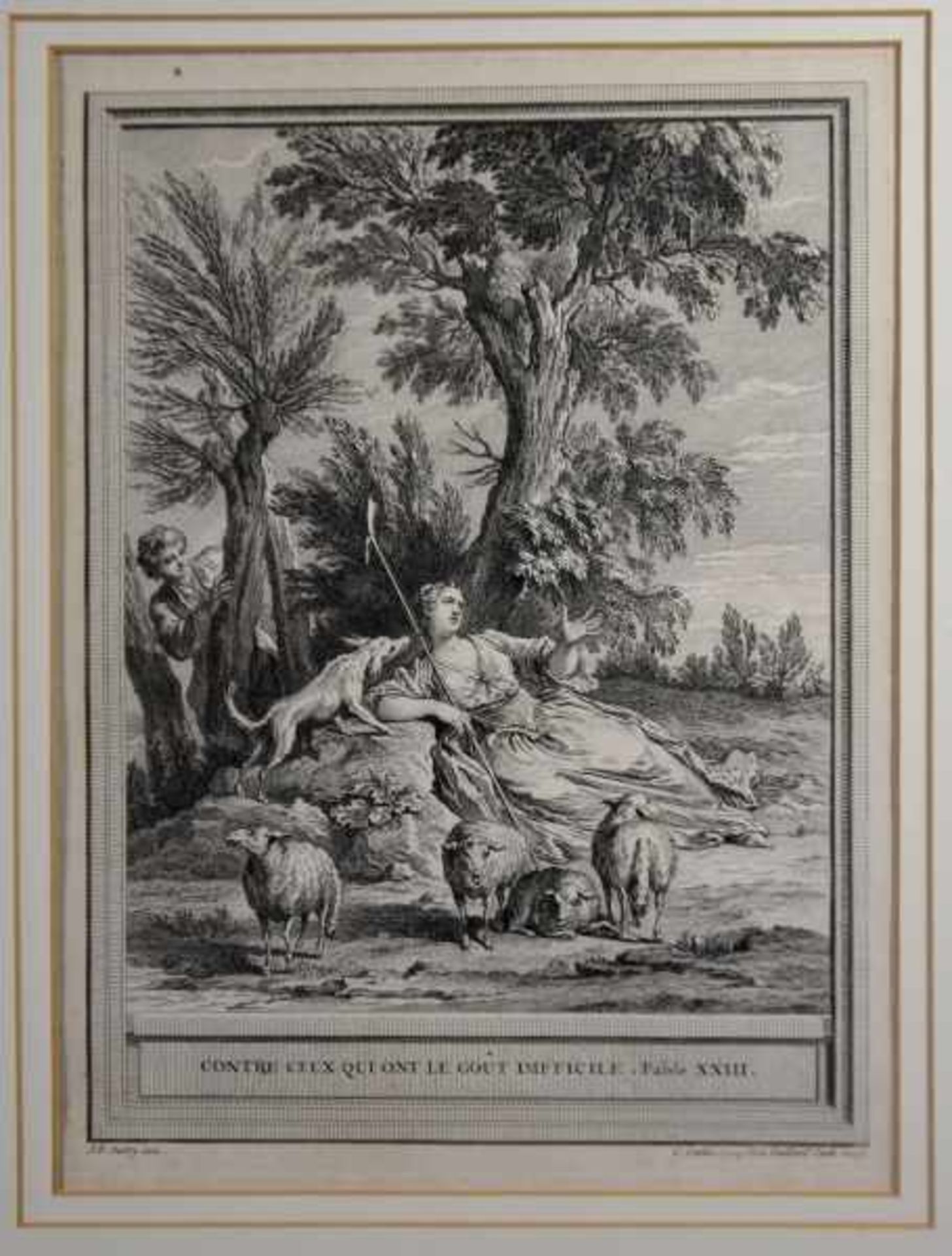 FABELN 2 Abbildungen nach Fabeln: "Le Lion et le Chasseur" und "Contre Ceux qui ont le Gout - Bild 5 aus 6