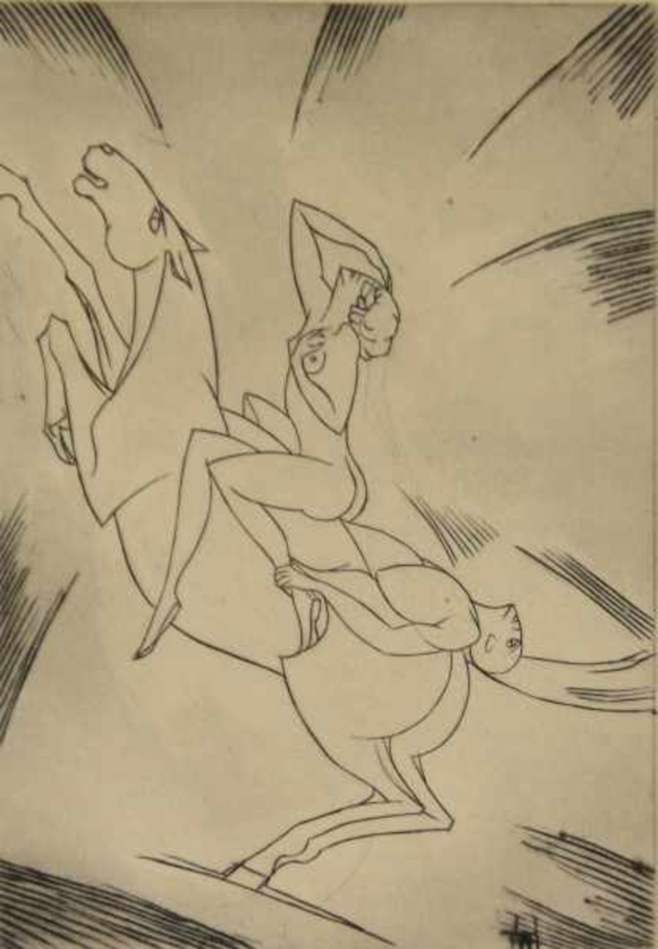 HEIMANN Hans Adolf (1882 - c.1955) "Erotische Akrobatik", lithographiertes Titelblatt und 9 lose - Bild 2 aus 6