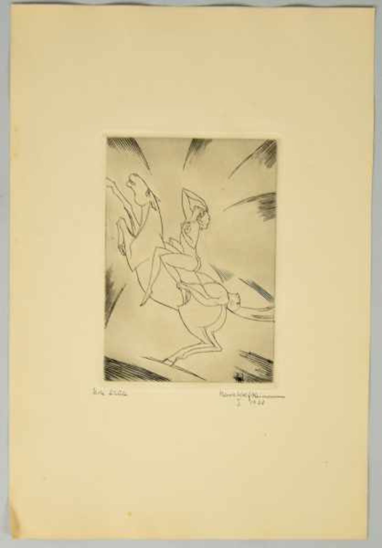 HEIMANN Hans Adolf (1882 - c.1955) "Erotische Akrobatik", lithographiertes Titelblatt und 9 lose - Bild 5 aus 6