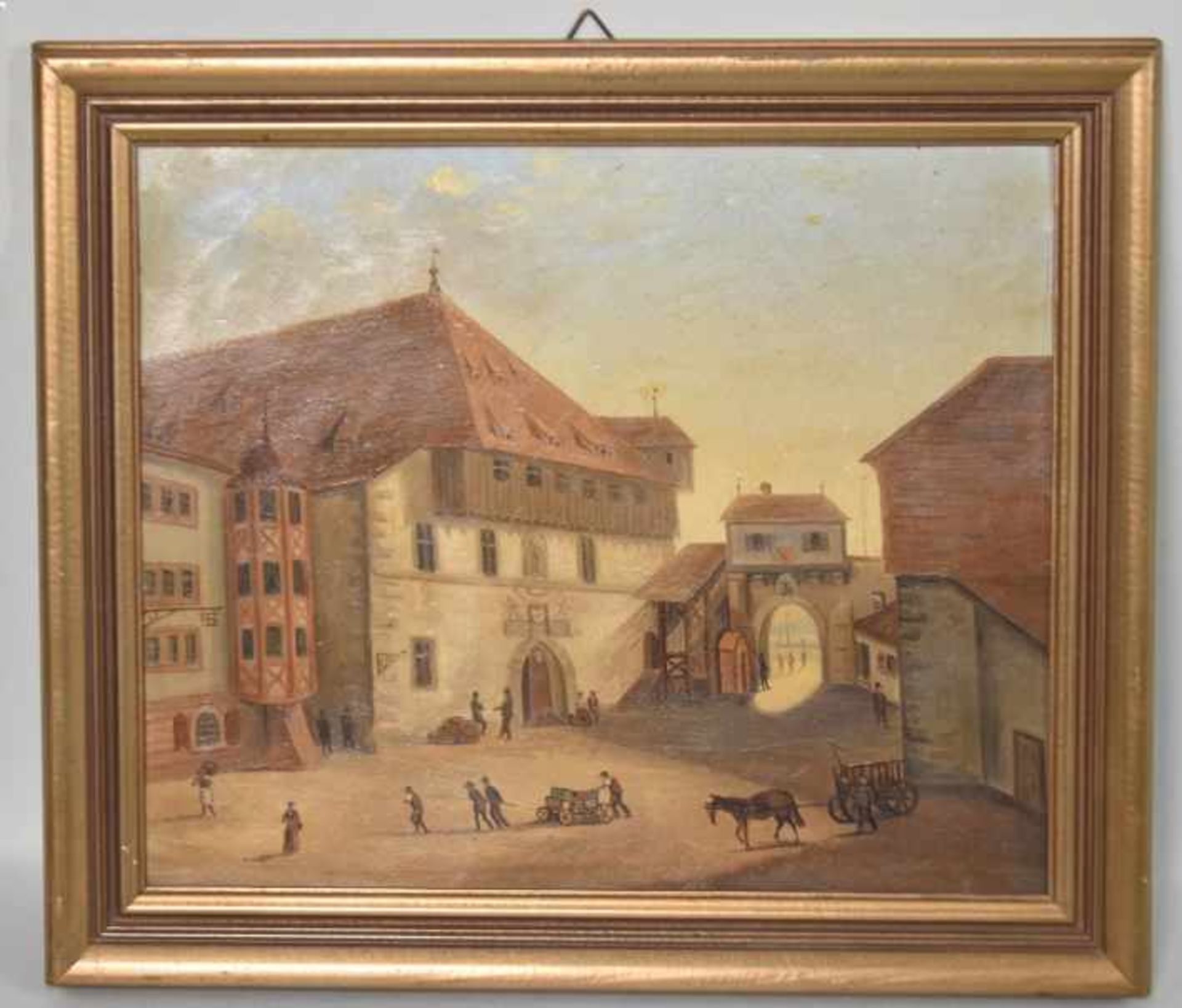 KONSTANZER KÜNSTLER (19.Jahrhundert) "Das Kaufhaus zu Konstanz" mit Personenstaffage vor dem Tor zum - Bild 2 aus 3