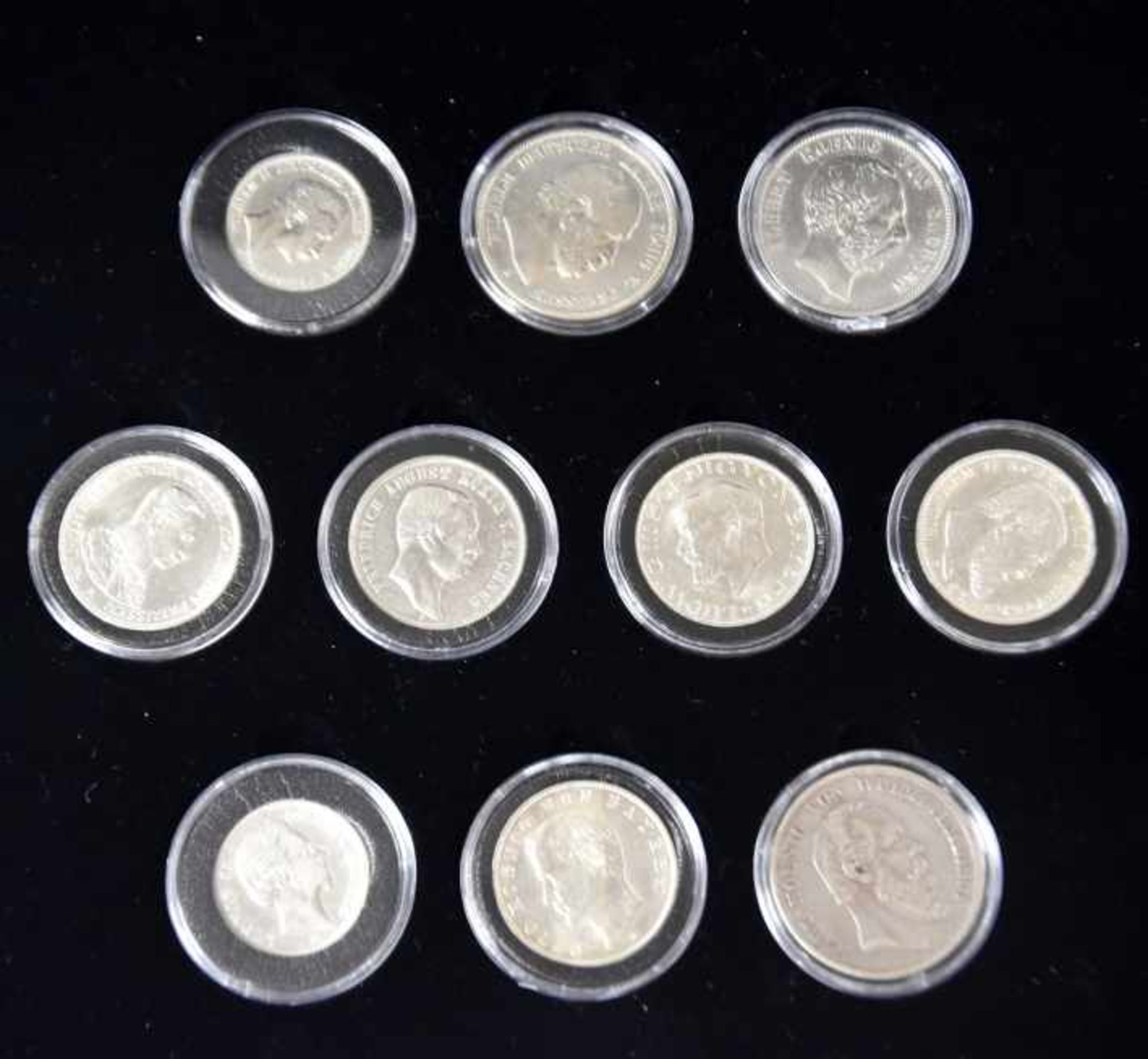 KLEINE MÜNZSAMMLUNG Silbermünzen Deutsches Reich: 3x5 Mark, 5x3 Mark, 2x2 Mark, Preussen, Bayern, - Bild 2 aus 3