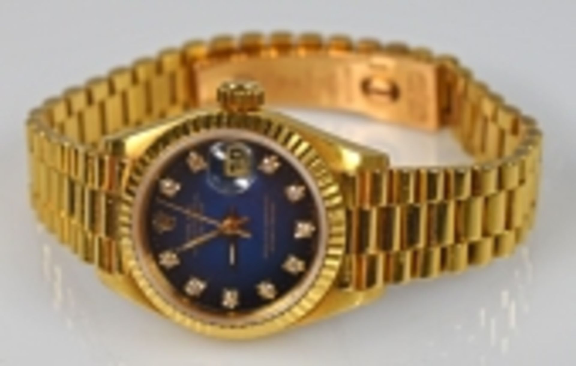 DAMEN-ROLEX Oyster Perpetual Date Just, Chronometer, Automatik, Goldgehäuse mit passendem - Bild 2 aus 5