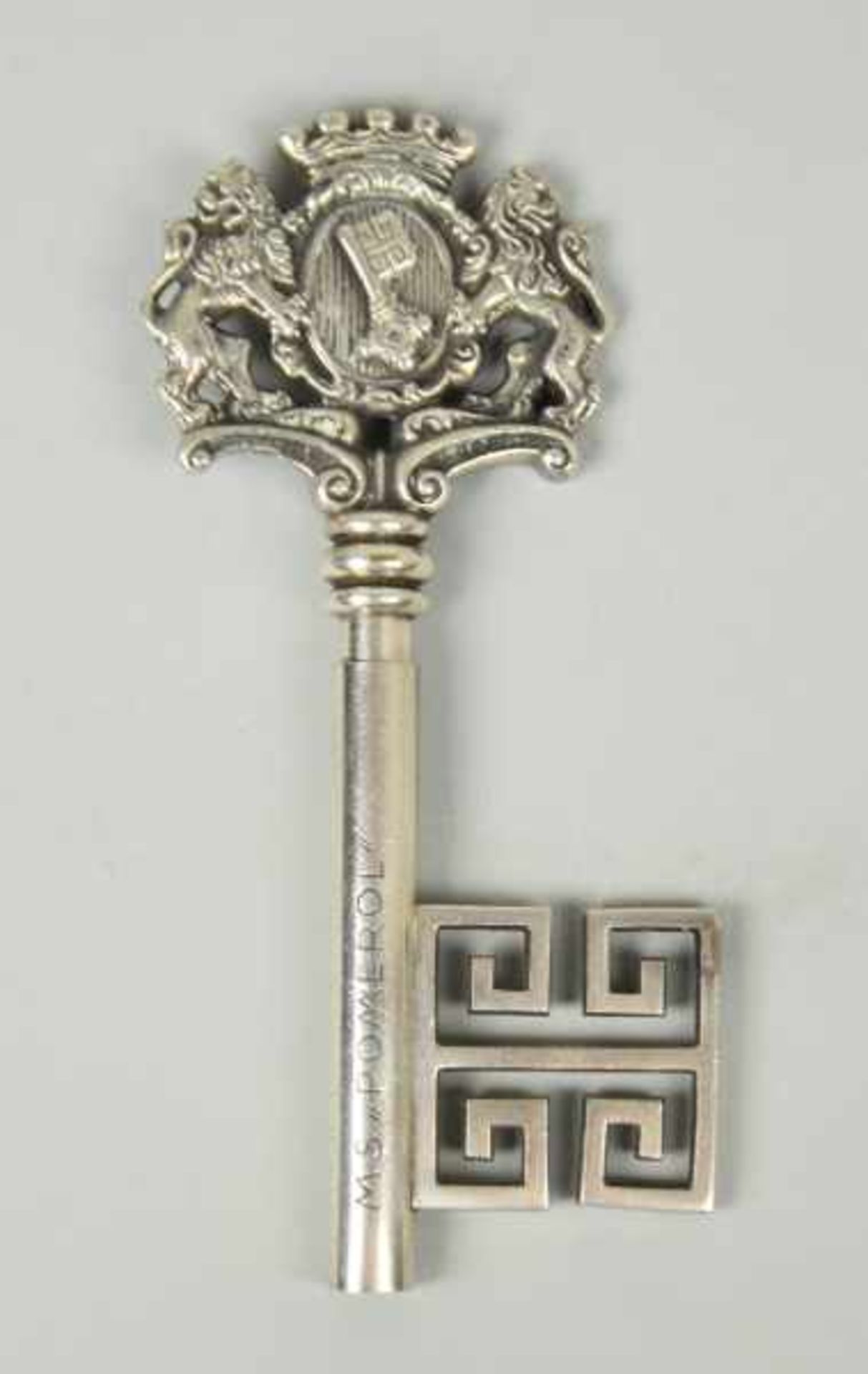KORKENZIEHER "Schlüssel", Bremer Rolandwerft, MS "Pomerol", versilbert, um. 1950- - -23.00 % buyer's - Bild 2 aus 2