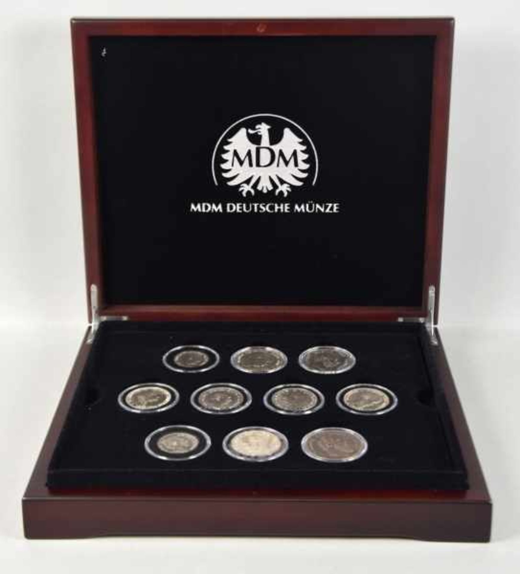 KLEINE MÜNZSAMMLUNG Silbermünzen Deutsches Reich: 3x5 Mark, 5x3 Mark, 2x2 Mark, Preussen, Bayern,