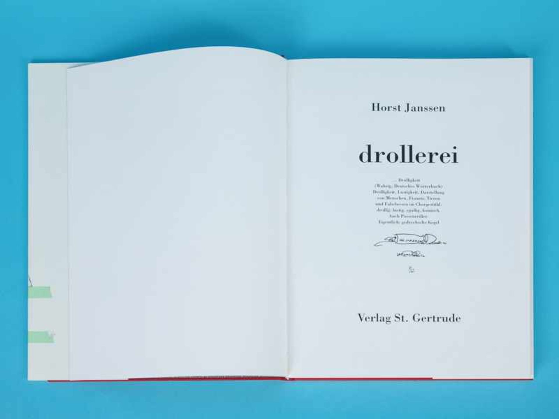Janssen, Horst (1929 - 1995). Buch "Drollerei. ... Drolligkeit (Wahrig, Deutsches Wörterbuch), - Bild 3 aus 6