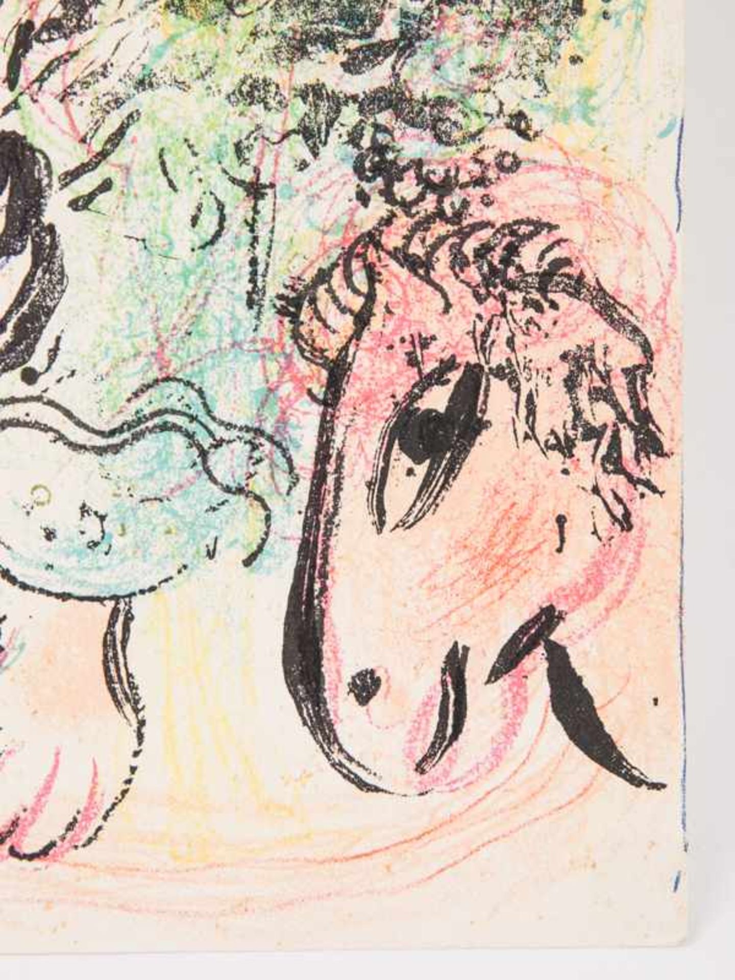 Chagall, Marc (1887 - 1985). Farblithographie, "Blumengeschmückter Clown", unsigniert; verlegt bei - Image 3 of 4