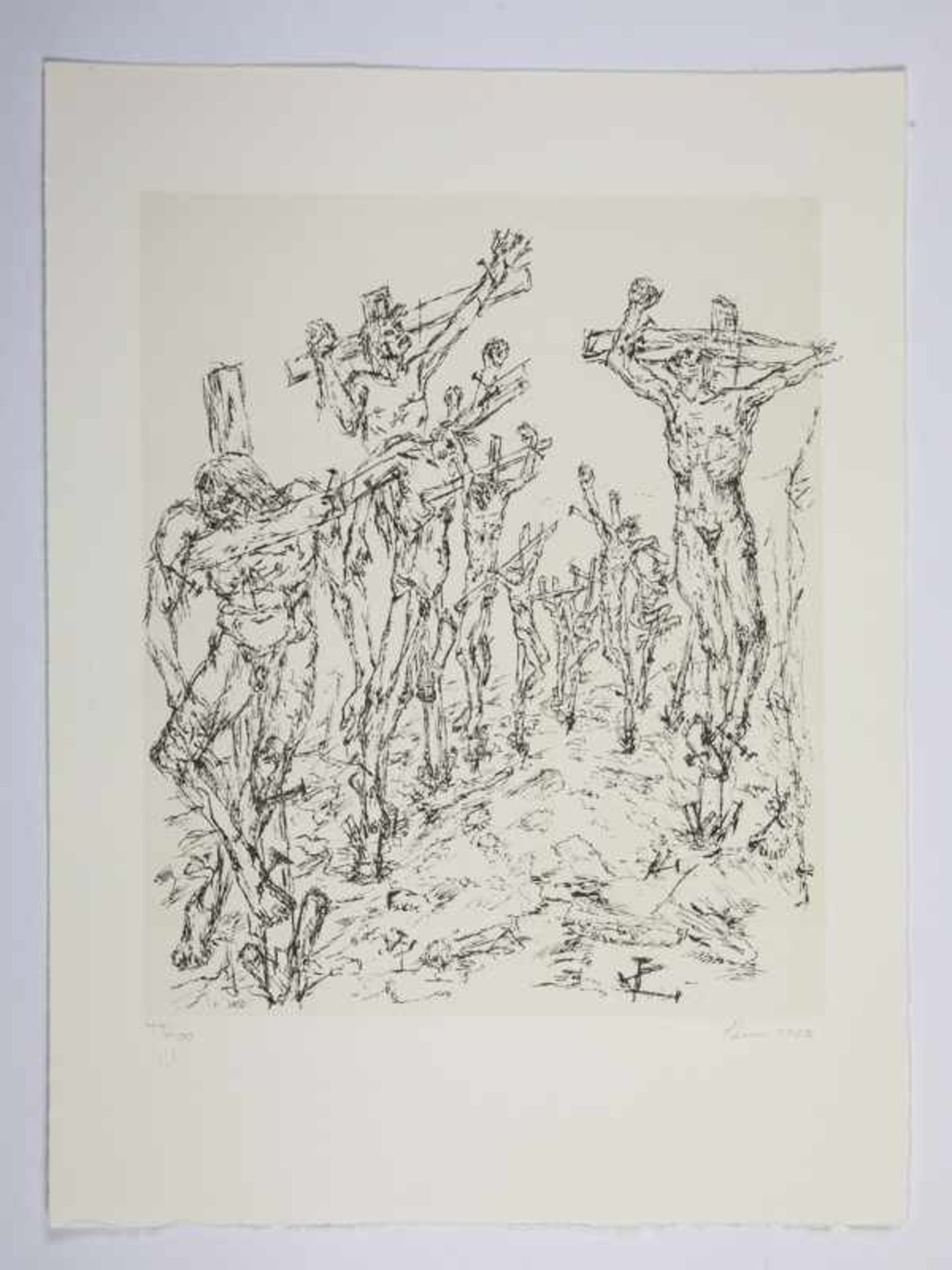 Cremer, Fritz (1906 - 1993). 9 Lithographien zum Motivkreis "Der Gekreuzigte", 1974 - 1986, 9 - Image 3 of 21