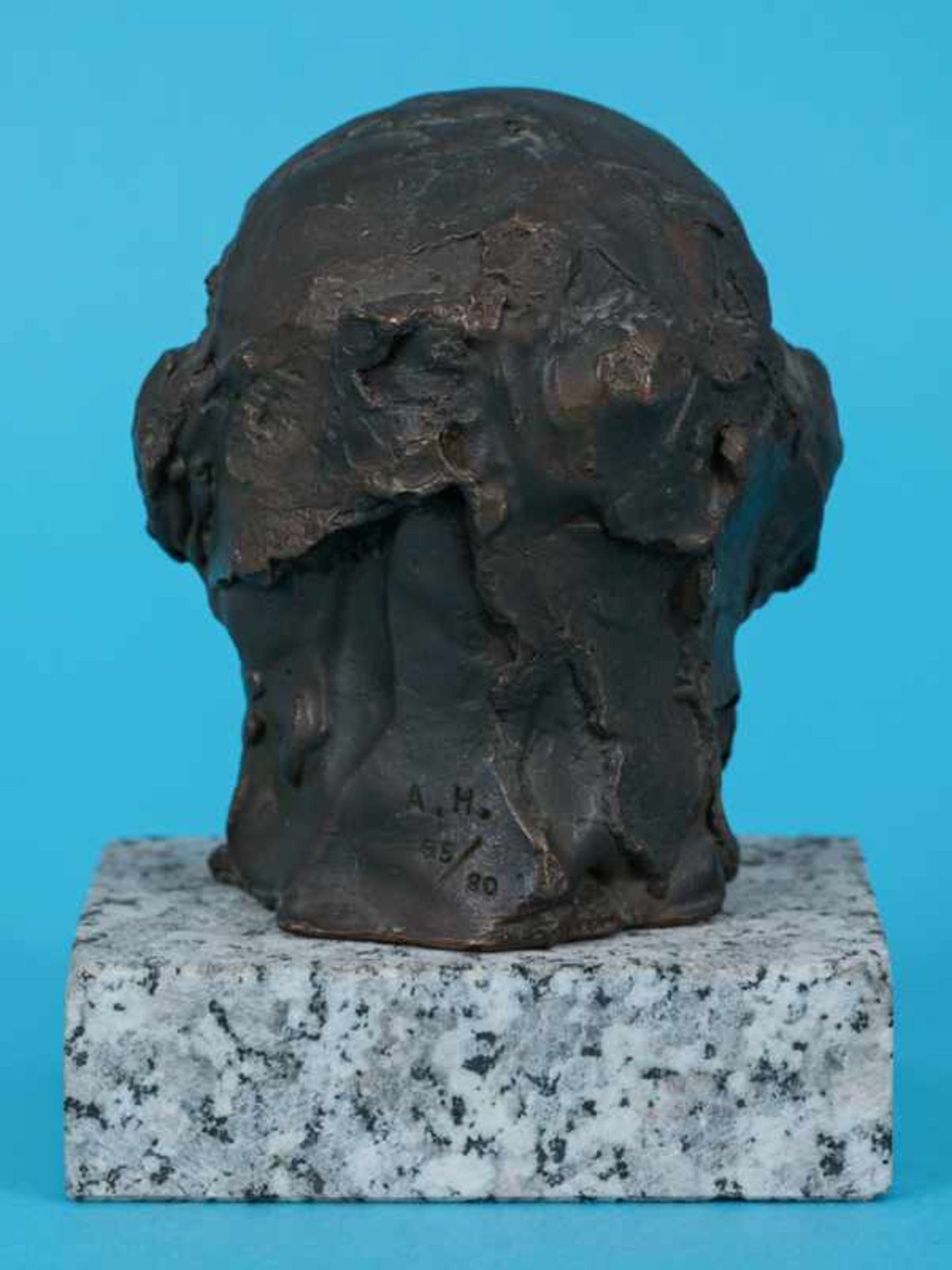 Hrdlicka, Alfred (1928 - 2009). Bronzeplastik "Selbstportrait", ca. 1986; Kopfplastik, innen hohl - Bild 7 aus 9