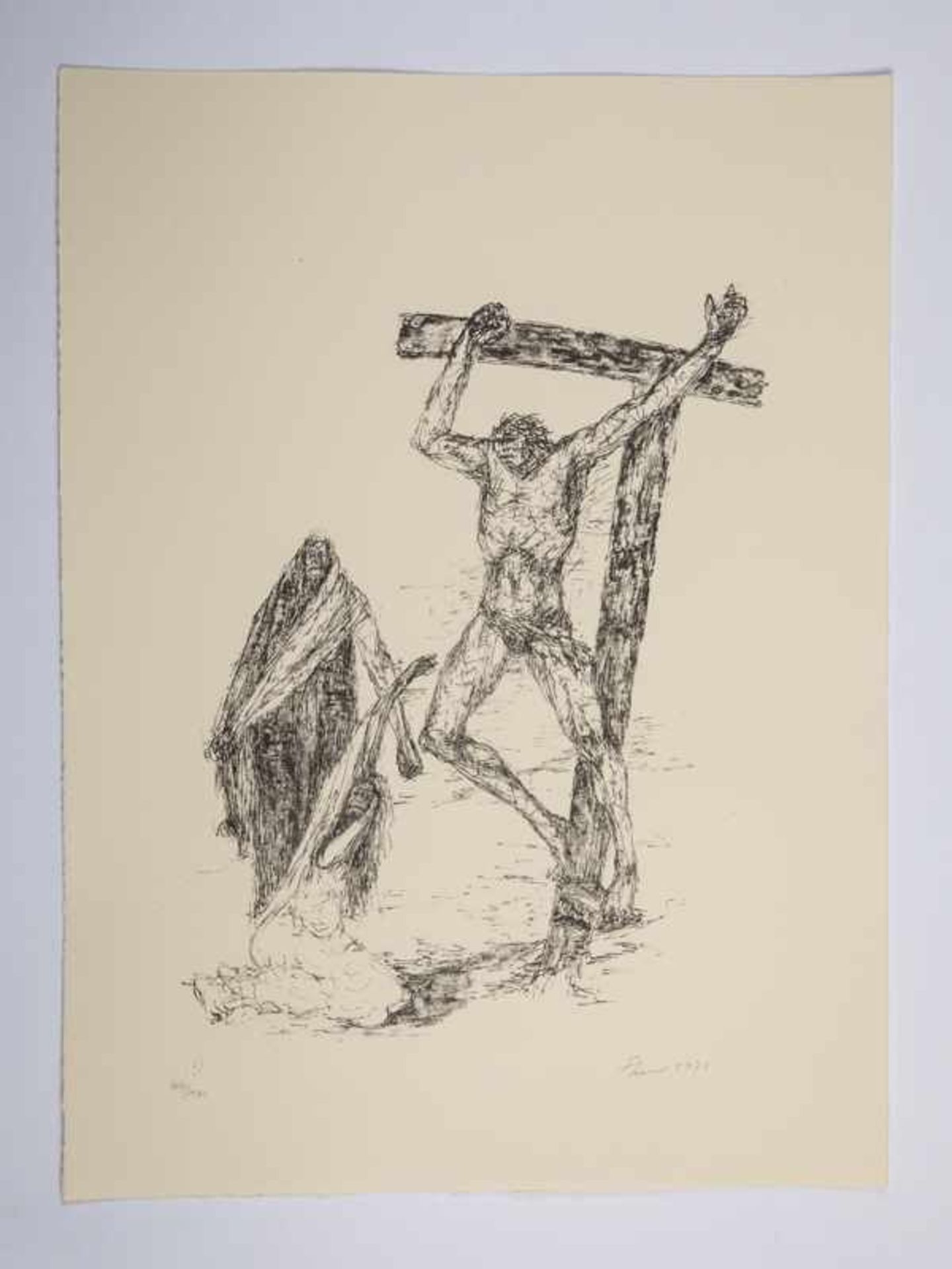 Cremer, Fritz (1906 - 1993). 9 Lithographien zum Motivkreis "Der Gekreuzigte", 1974 - 1986, 9 - Image 12 of 21