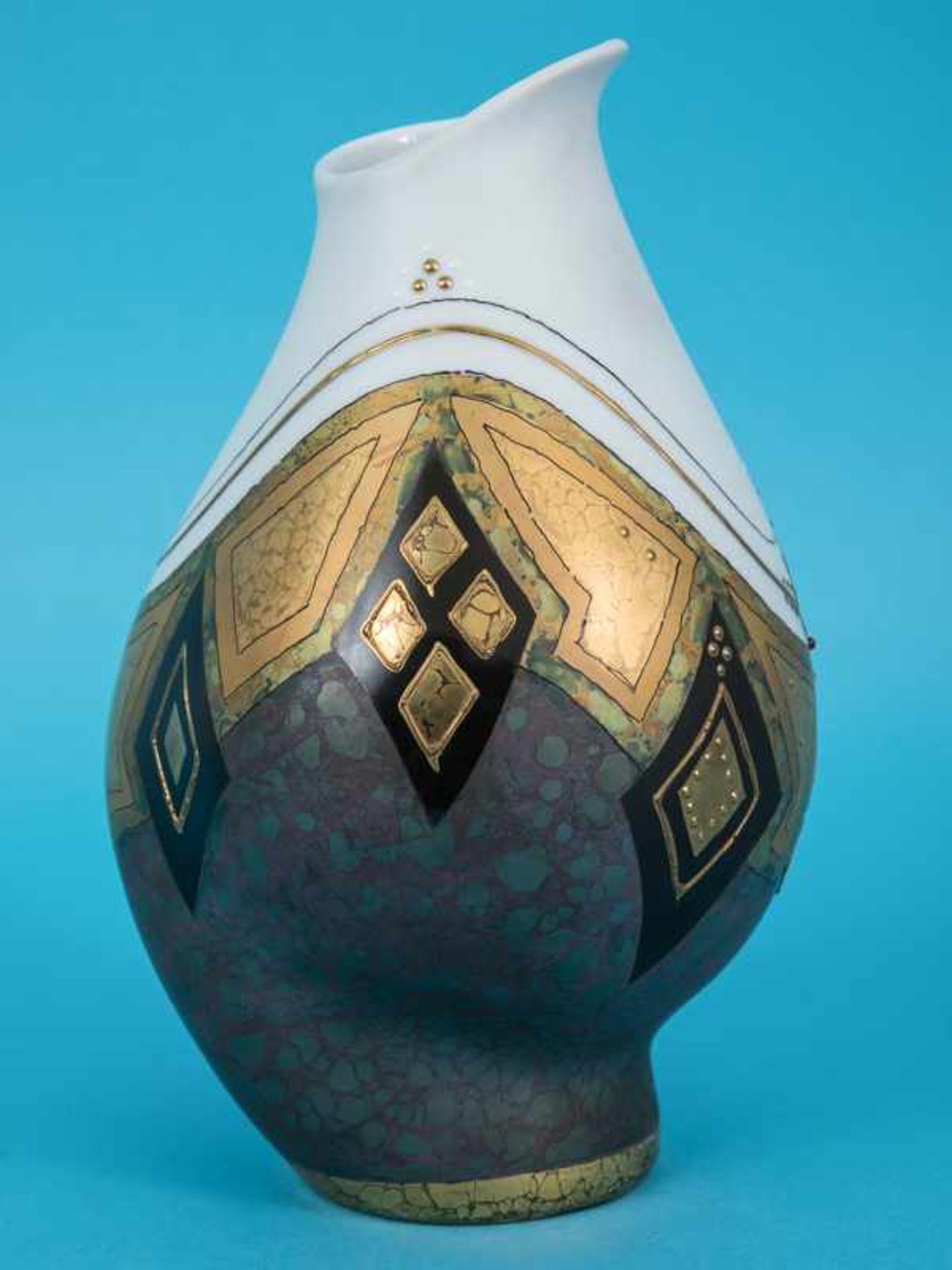 Design-Vase "mit den 7 Gesichtern", Entwurf Fritz Heidenreich/ Dekor Helmut Drexler; Rosenthal,