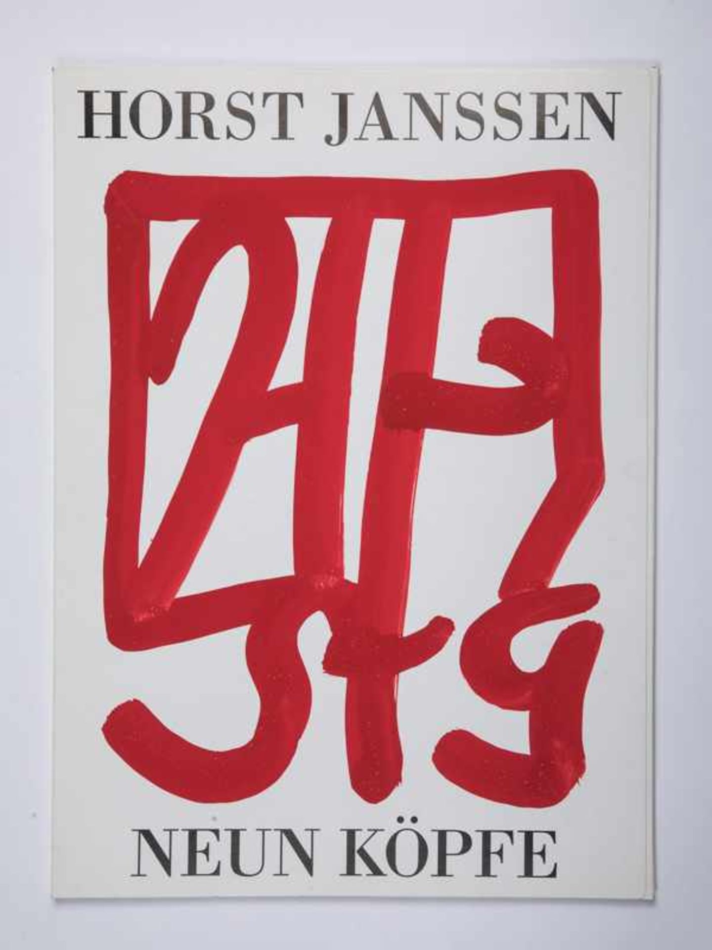 Janssen, Horst (1929 - 1995). Mappenwerk "Neun Köpfe" mit 9 signierten Farb-Offsetdrucken nach