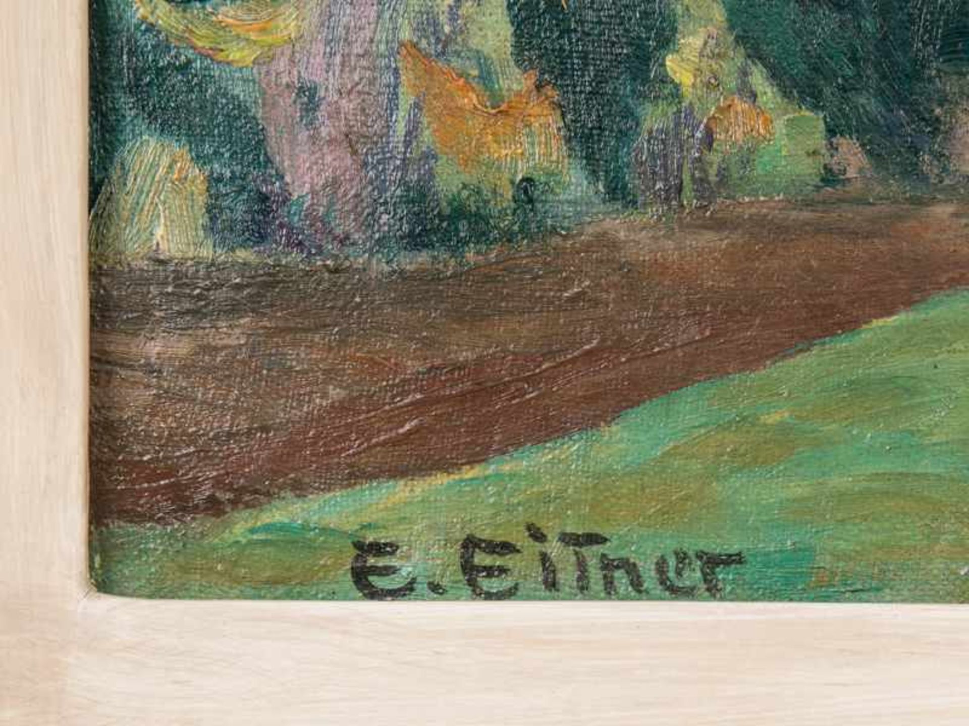 Eitner, Ernst (1867 - 1955). Öl auf Leinwand, "Herbst im Riesengebirge", spätimpressionistische - Bild 3 aus 9