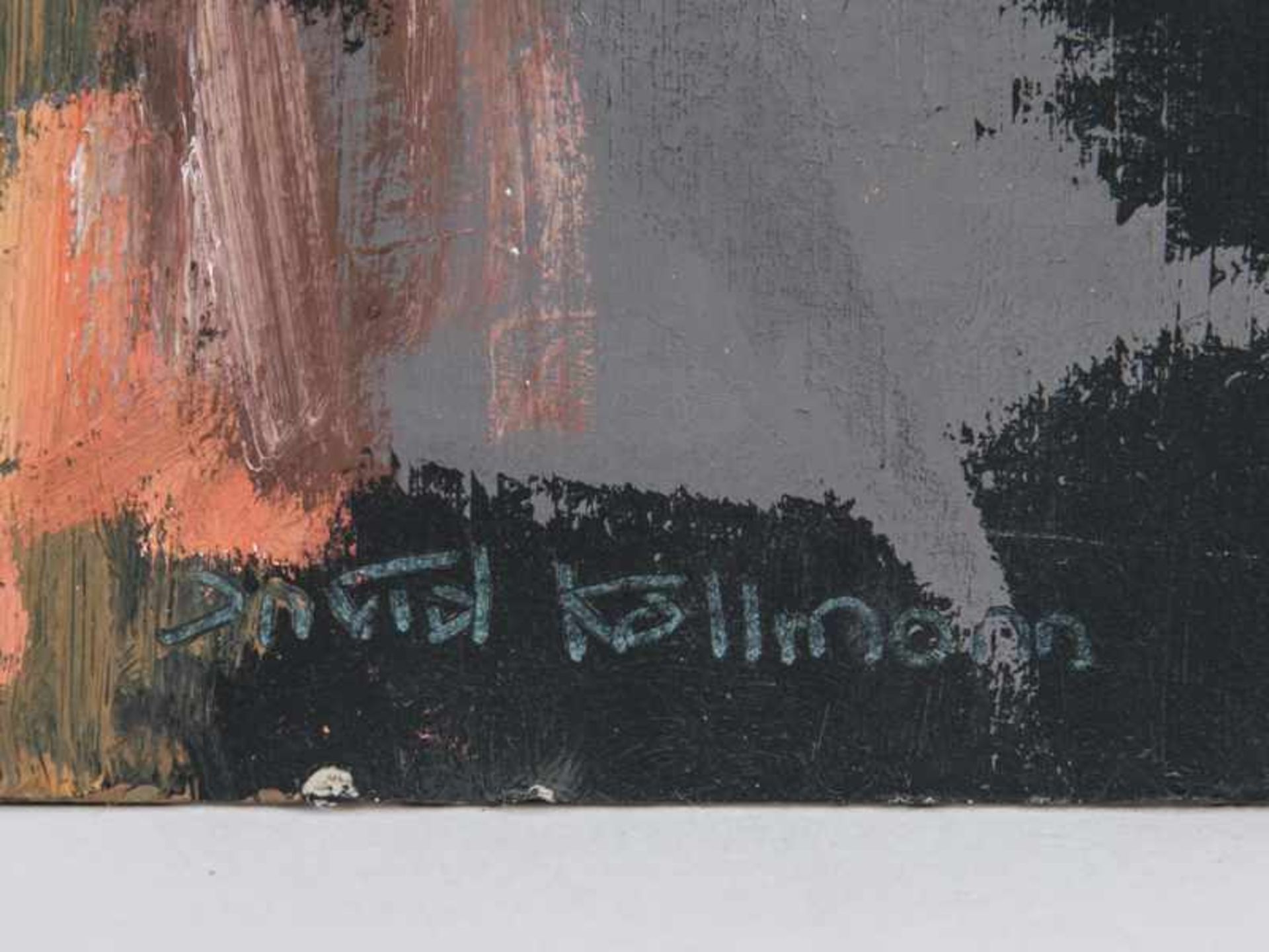 Köllmann, David (* 1976). Öl auf Malpappe, "Lastkraftwagen auf regennasser Straße bei Nacht", - Bild 3 aus 6