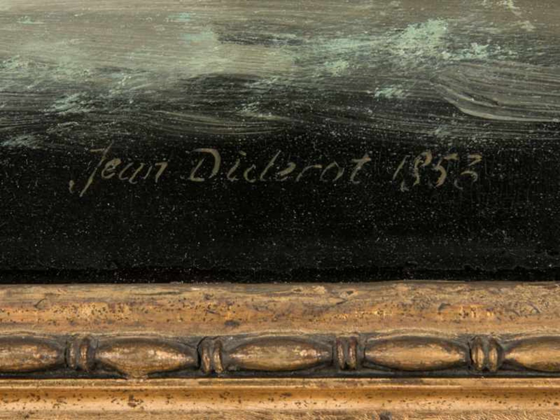 Französischer Maler des 19. Jh., bez. "Jean Diderot". Öl auf Karton; "Gespann mit Heuschrecke als - Bild 2 aus 5