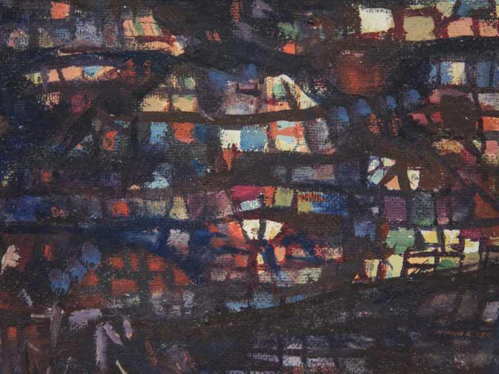 Behrend, Rudolf (1895 - 1979). 3 verschiedene abstrakte Gemälde, 1955 - 1957, Öl auf Presskarton; 1) - Image 8 of 15