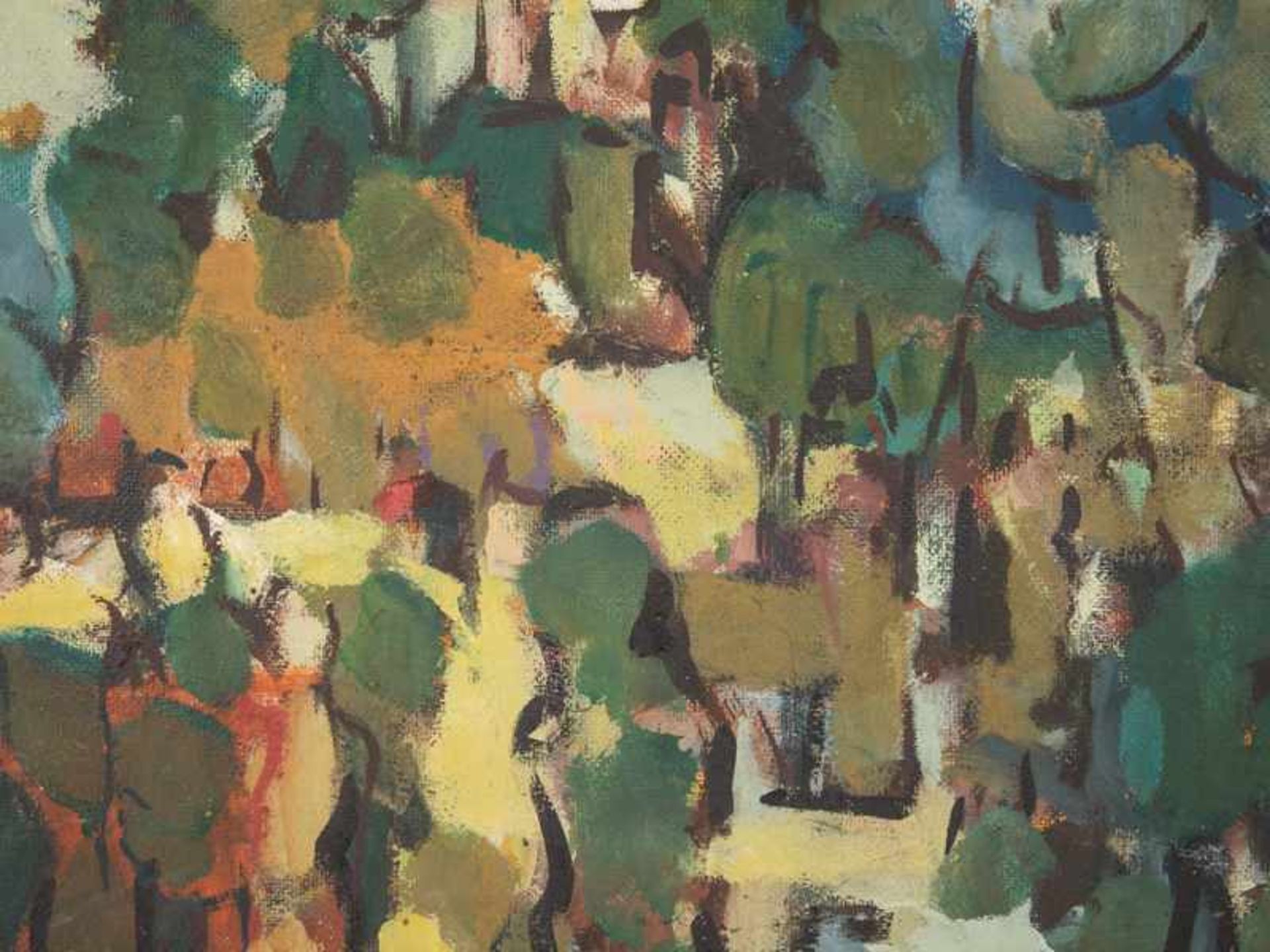 Behrend, Rudolf (1895 - 1979). 3 verschiedene abstrakte Gemälde, 1955 - 1957, Öl auf Presskarton; 1) - Image 14 of 15