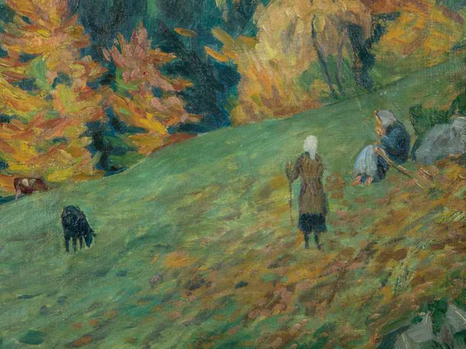 Eitner, Ernst (1867 - 1955). Öl auf Leinwand, "Herbst im Riesengebirge", spätimpressionistische - Bild 2 aus 9