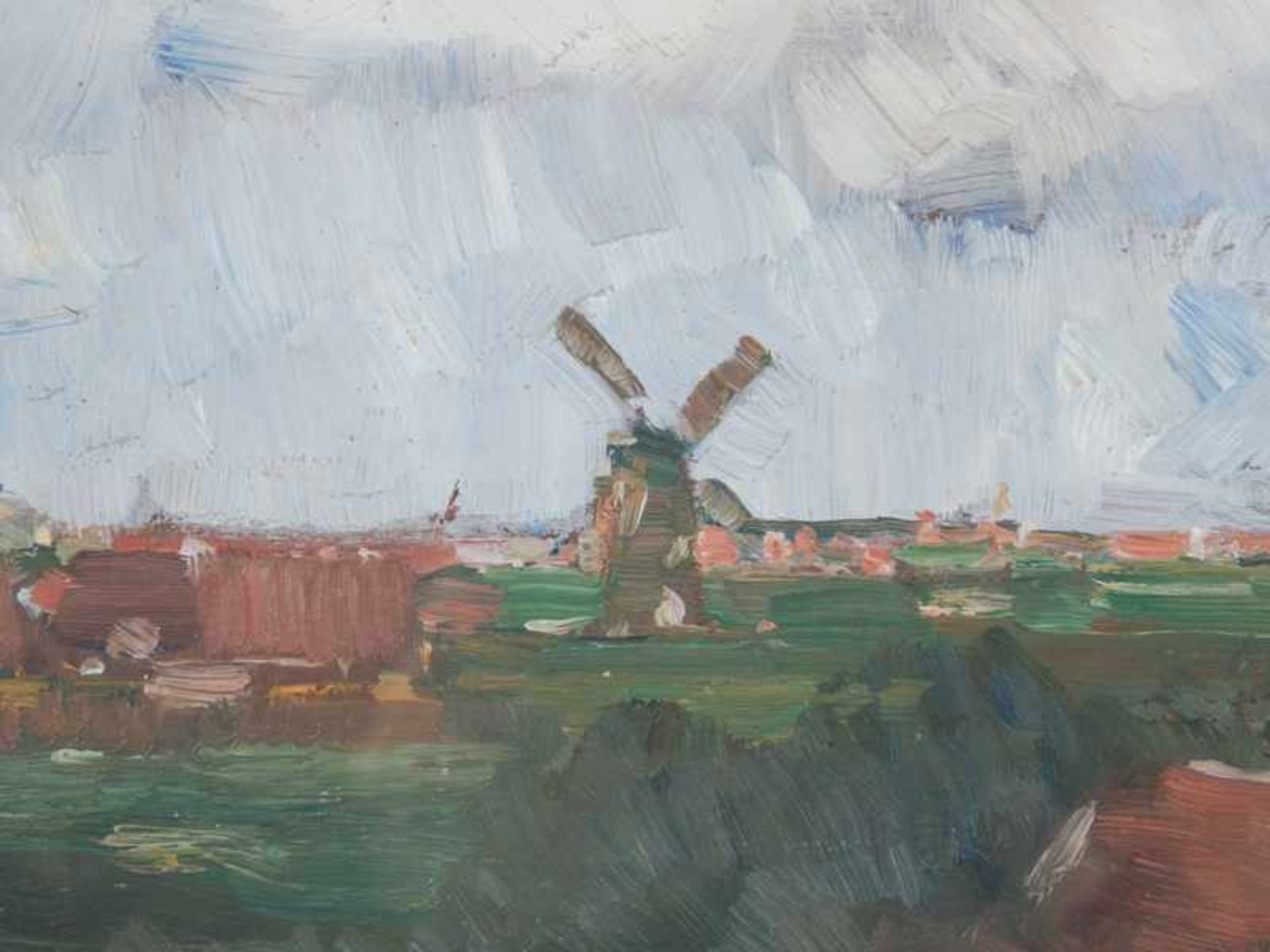 Köster, Eduard (1883 - 1910). Öl auf Malkarton (?), "Weite Landschaft unter sommerlichem - Bild 2 aus 4