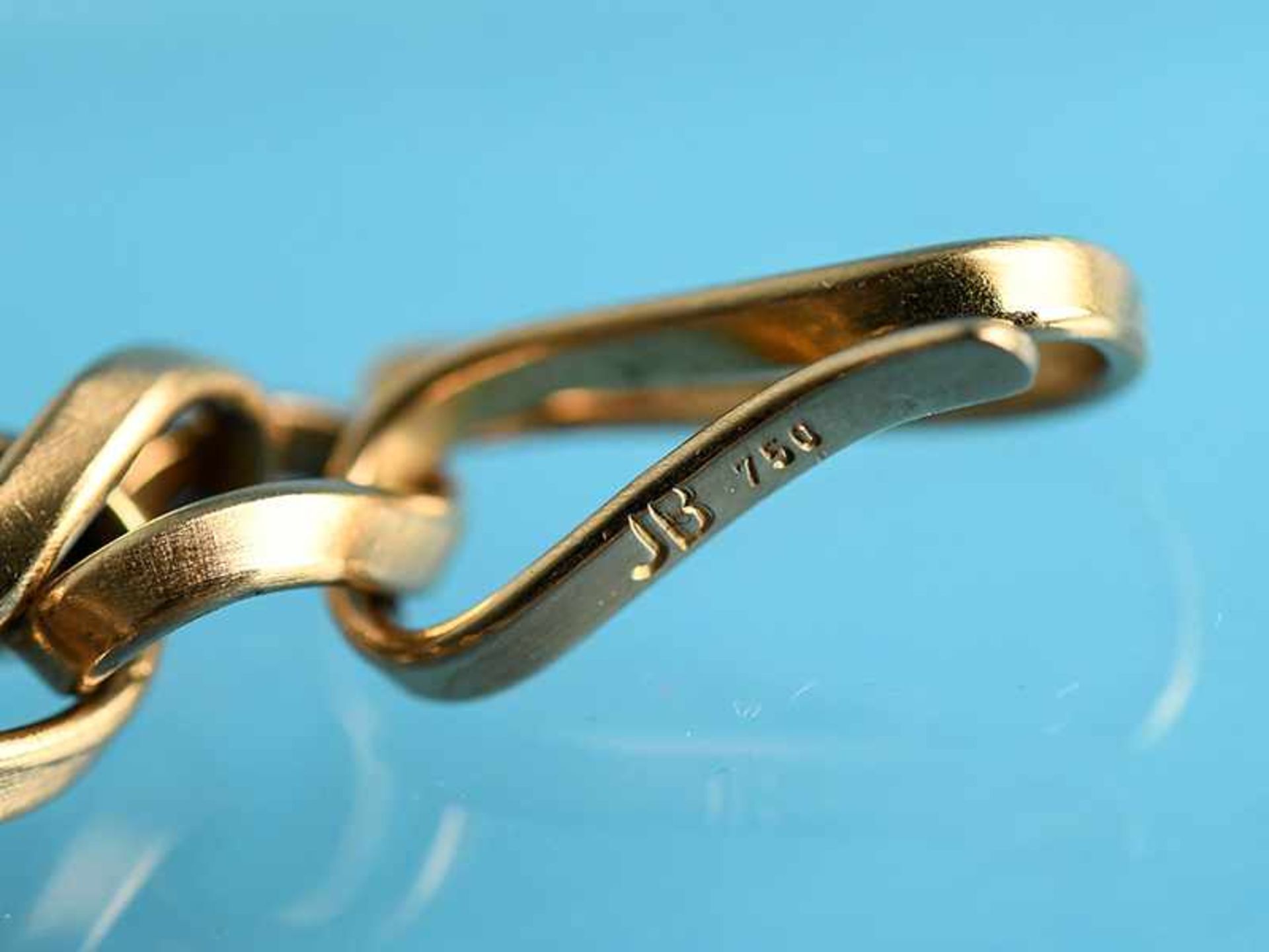 Armband, Goldschmiedearbeit, gestempelt JB, 20. Jh. 750/- Roségold. Gesamtgewicht ca. 60,2 g. Ovale, - Bild 3 aus 3