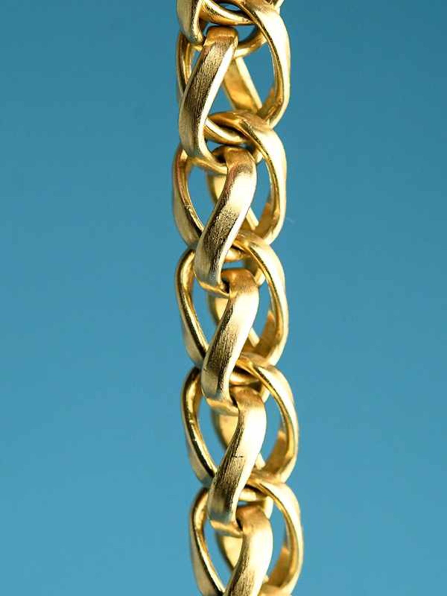 Armband, Goldschmiedearbeit, gestempelt JB, 20. Jh. 750/- Gelbgold. Gesamtgewicht ca. 61,9 g. Ovale, - Bild 4 aus 4