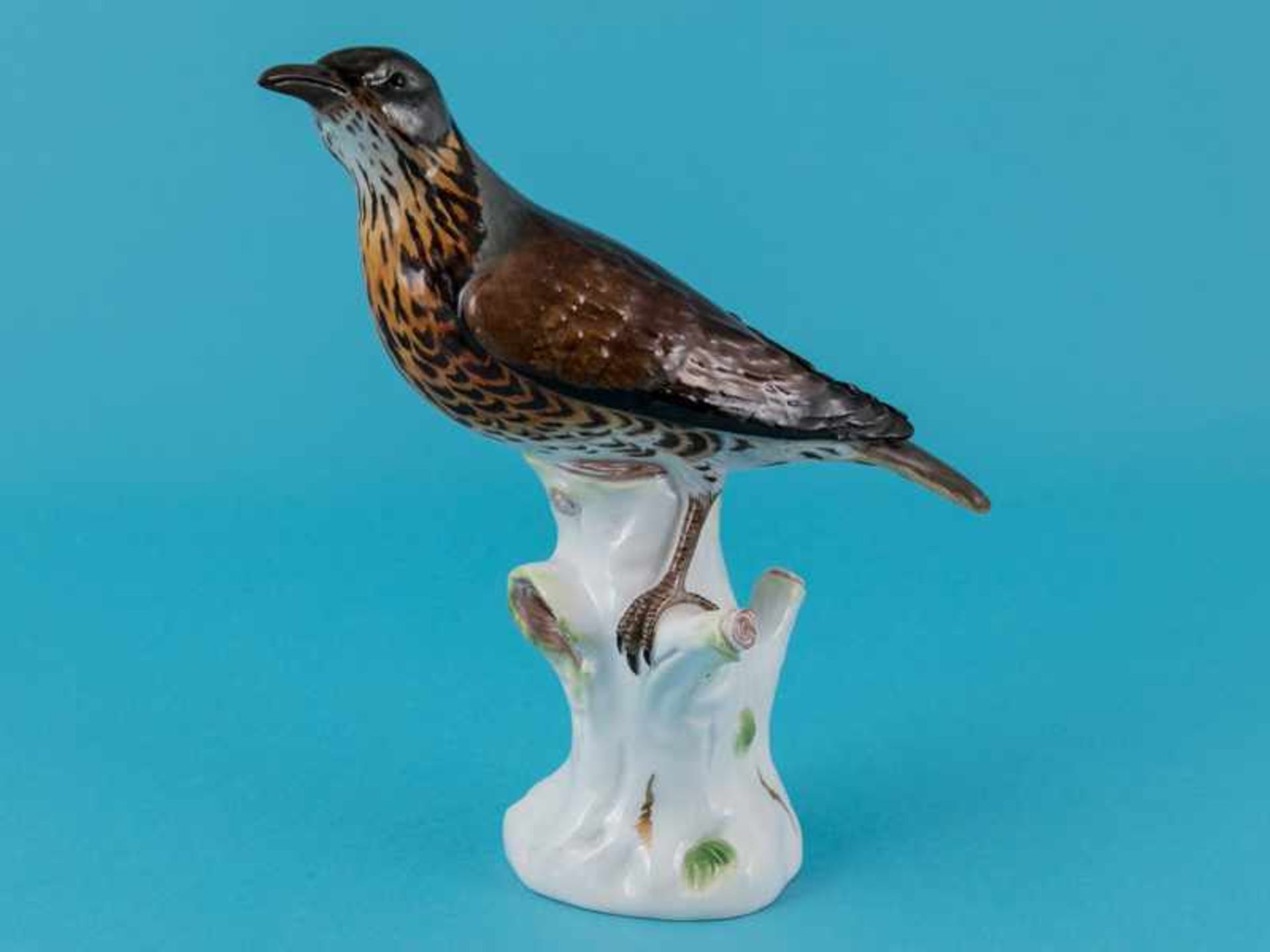 Vogelfigur Wacholderdrossel (Turdus pilaris); Entwurf: Joh. Joachim Kändler (1706-1775); Meissen, um