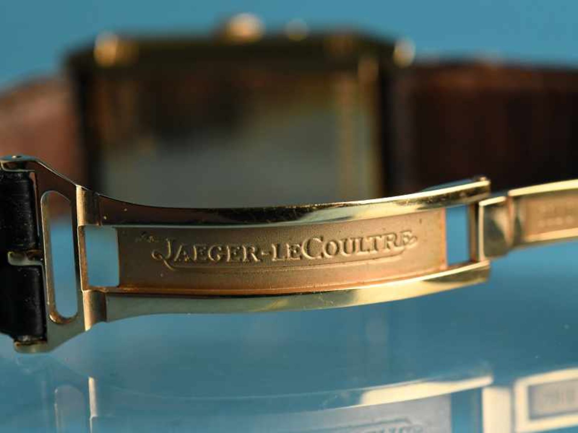 Herrenarmbanduhr, Jaeger-le Coultre, Modell Reverso Duoface in Gelbgold, 20./ 21. Jh. Gehäuse und - Bild 10 aus 14