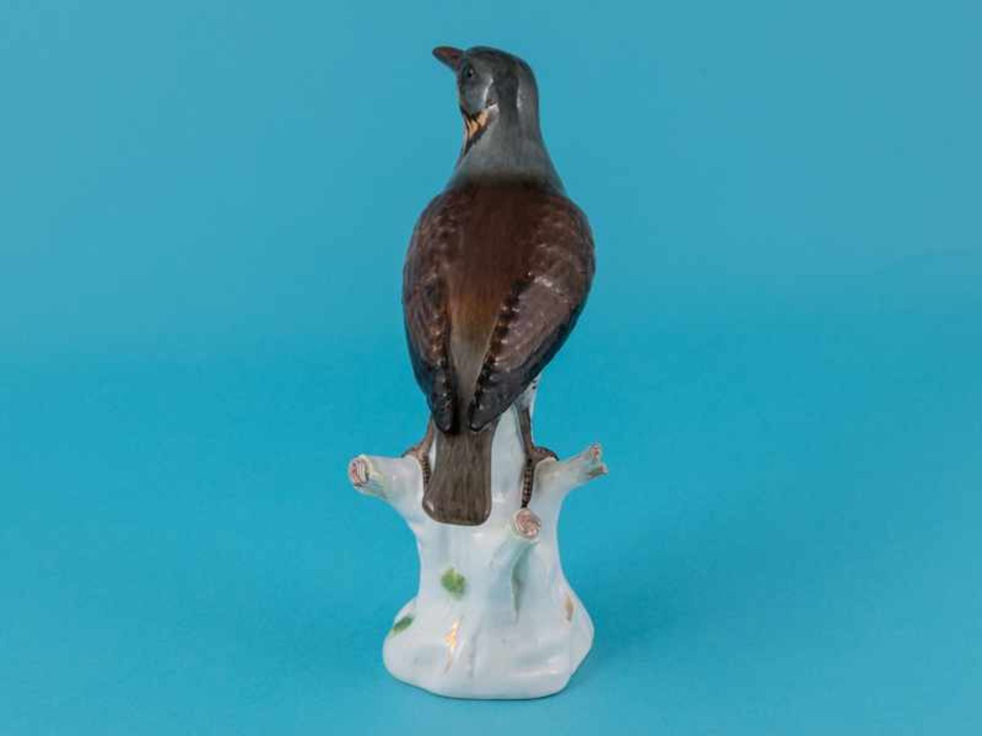 Vogelfigur Wacholderdrossel (Turdus pilaris); Entwurf: Joh. Joachim Kändler (1706-1775); Meissen, um - Image 6 of 8