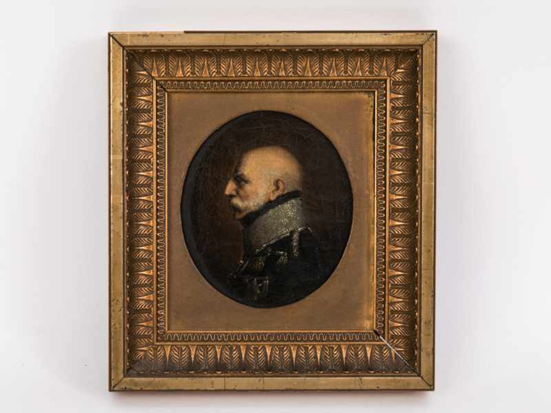 Portraitist des 19. Jh. (nach Carl Wilh. Oesterley, 1805 - 1891). Öl auf Leinwand; "Profil-