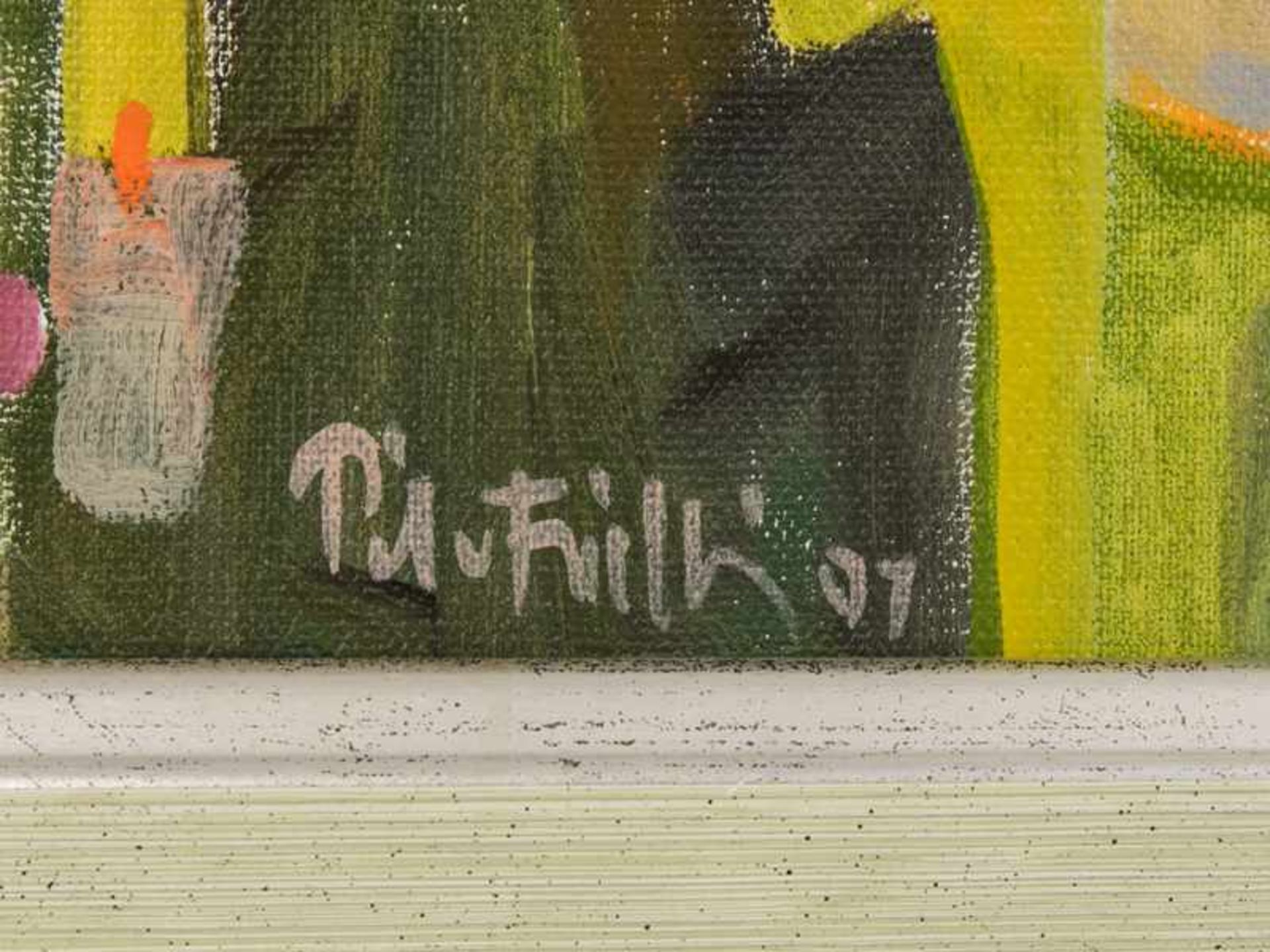 von Frihling, Pit (1919 - 2011). Öl auf Leinwand; "Blankenese", 2001; in hellen pastelligen - Image 3 of 4