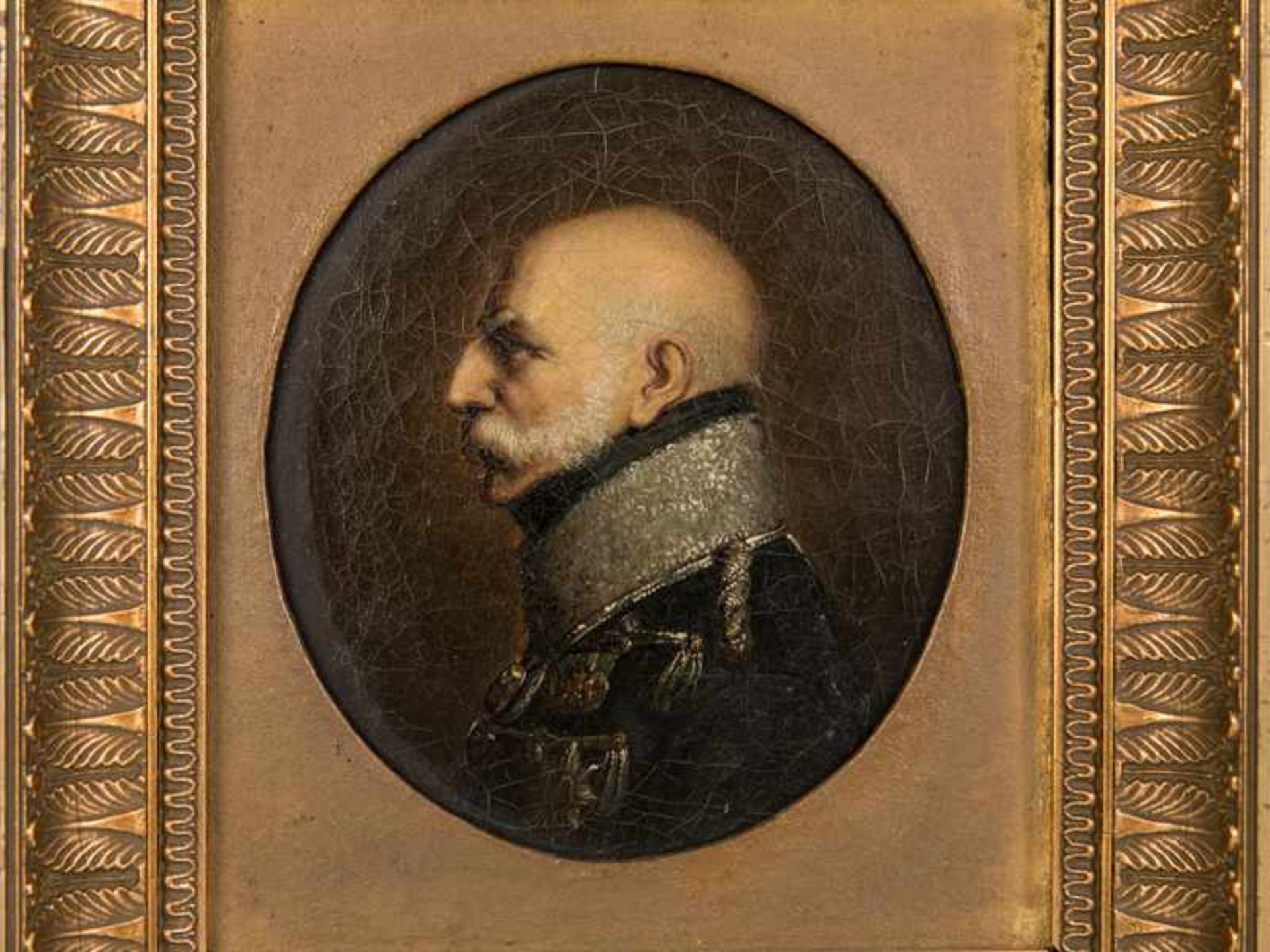 Portraitist des 19. Jh. (nach Carl Wilh. Oesterley, 1805 - 1891). Öl auf Leinwand; "Profil- - Image 2 of 5