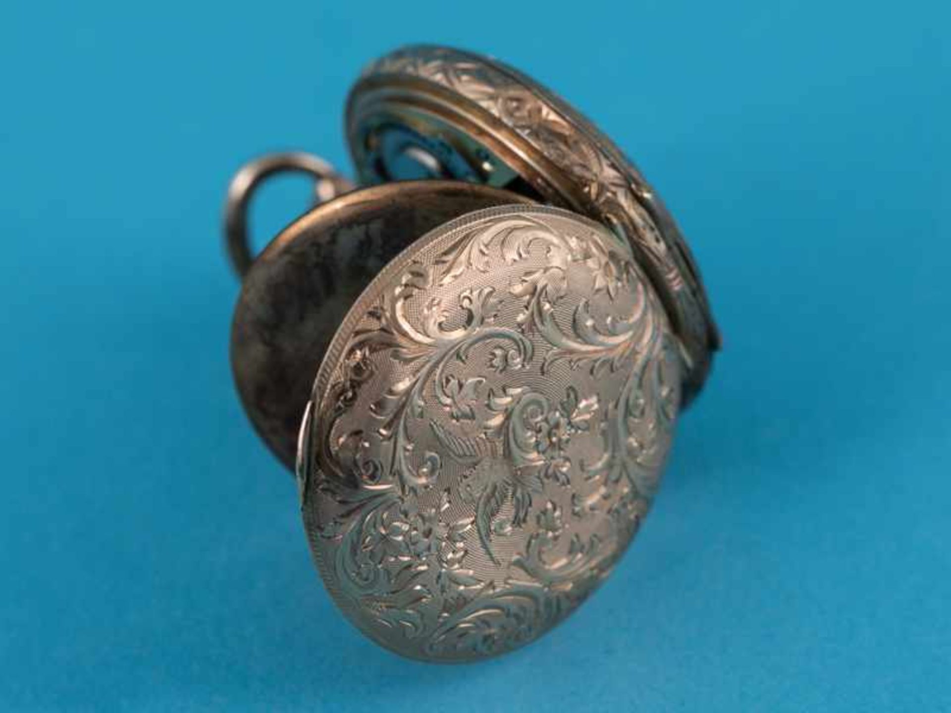Damentaschenuhr, um 1900 585/- Roségold. Staubdeckel und Krone, Doublé. Gesamtgewicht ca. 18,6 g. - Image 5 of 7