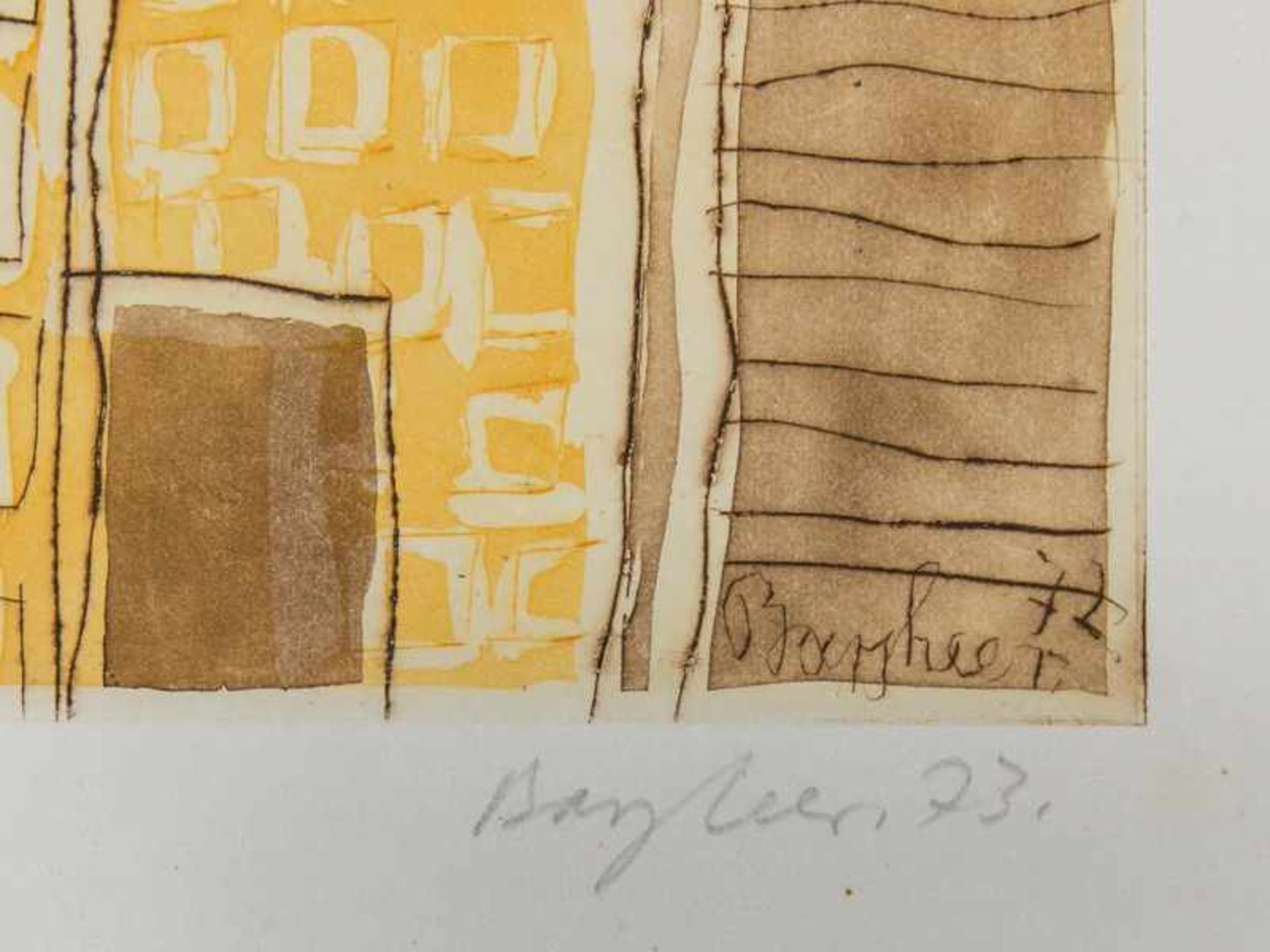 Bargheer, Eduard (1901-1979). Farbradierung auf Japanbütten "Forio d‘Ischia"; im Druck unten - Bild 2 aus 3