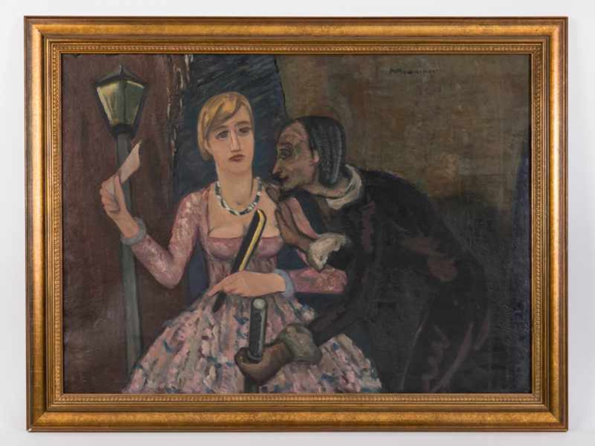Neumann, Max (1885-1973). "Commedia"; Öl auf Leinwand; oben rechts signiert; Maße ca. 64,5 x 90