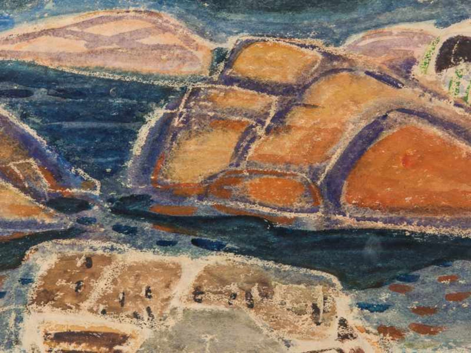 Hopf, Eduard Kaspar (1901-1973). "Küstenlandschaft Norwegen"; Mischtechnik ( Zeichnung, Aquarell, - Bild 2 aus 4