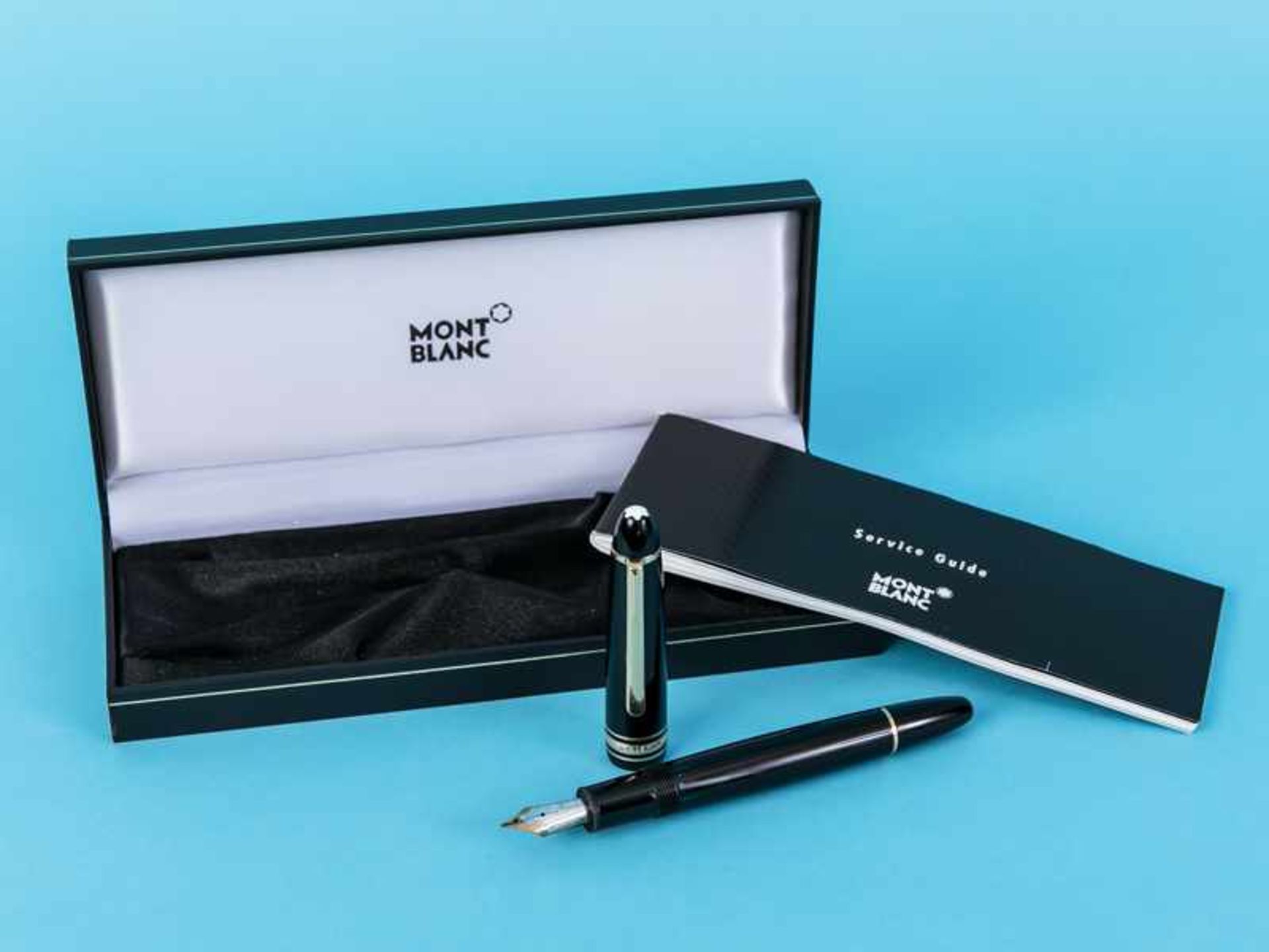 Montblanc-Füllhalter "Meisterstück Pix", 2. Hälfte 20. Jh. 14-ct-Bicolor-Goldfeder, schwarzes