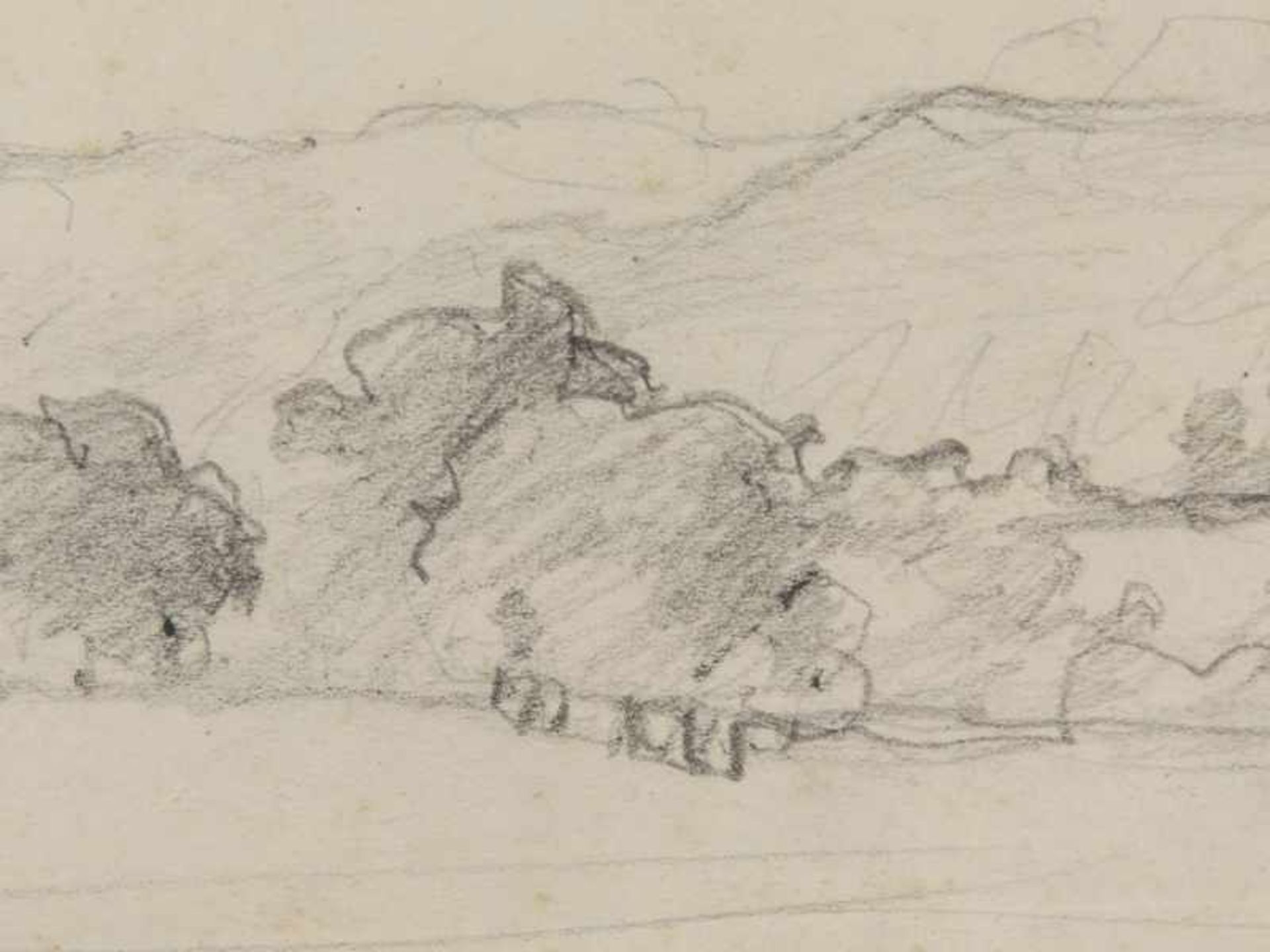 Schaper, Friedrich (1869-1956). 2 Bleistiftzeichnungen "Hügelige Landschaft"; unten rechts - Bild 6 aus 9
