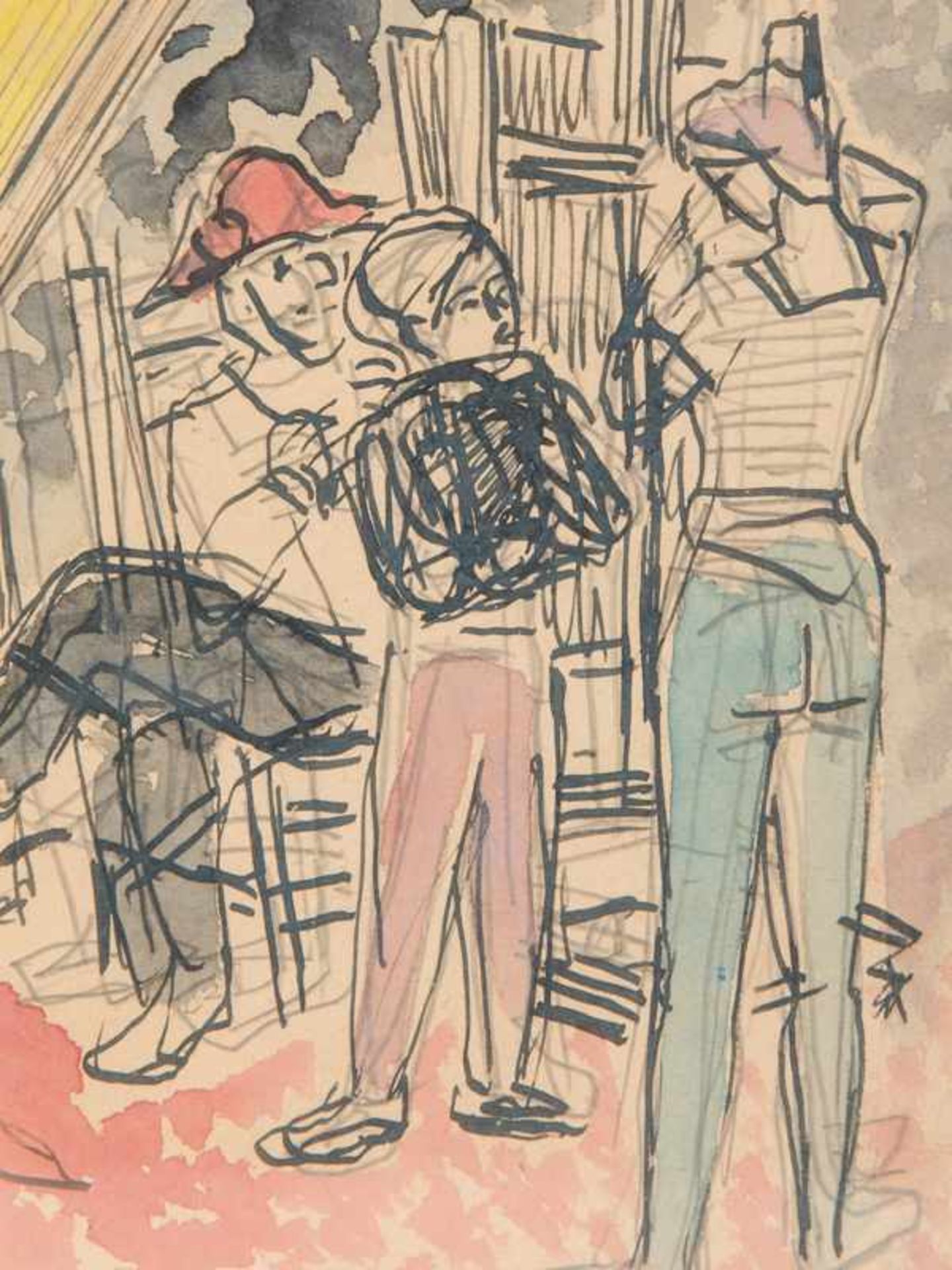 Garvé, Theo (1902-1987). "Im Atelier"; aquarellierte Federzeichnung; signiert unten rechts " - Bild 2 aus 5