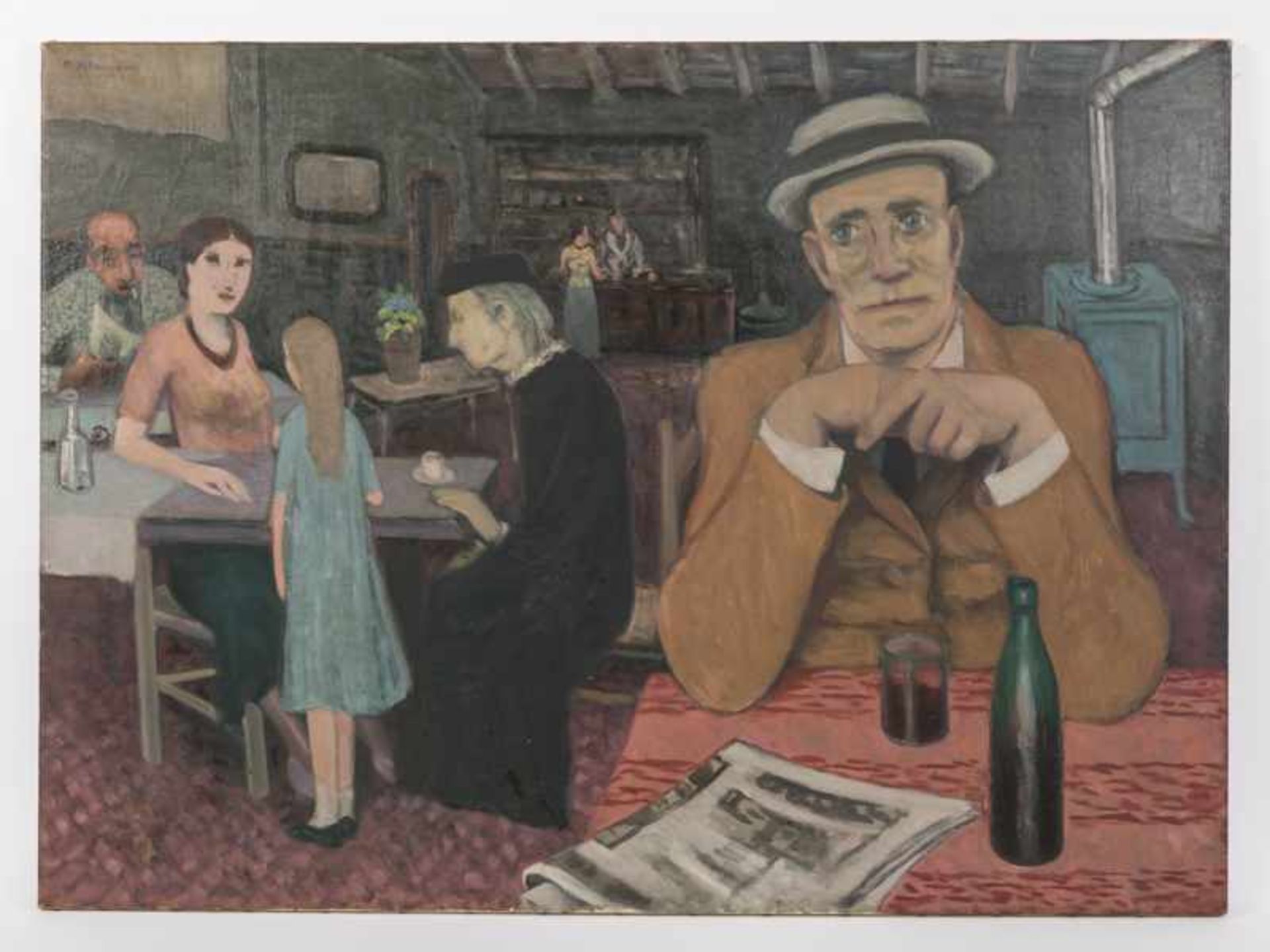 Neumann, Max (1885-1973). "Osteria"; Öl auf Leinwand; oben links signiert; ungerahmt; Maße ca. 75