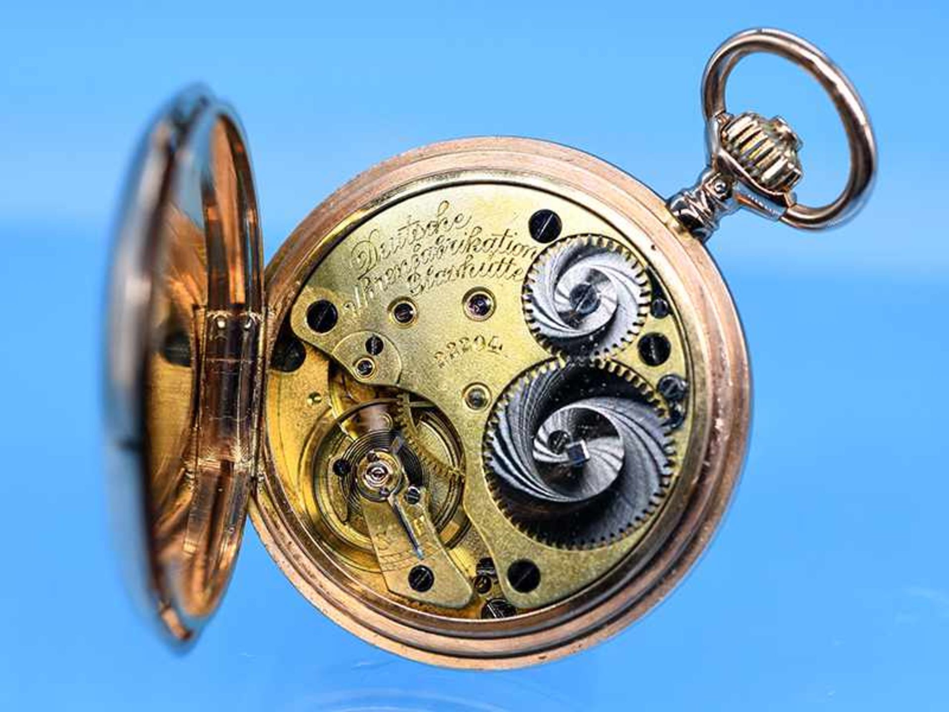 Taschenuhr, Lange & Söhne, Deutsche Uhrenfabrikation Glashütte, No. 22204, um 1900. 585/- - Image 5 of 10