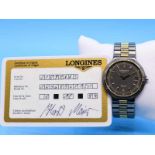 Vintage-Herrenarmbanduhr, Longines "Conquest Las Vegas, 20. Jh. Titan und Gelbgold. Automatik.