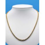 Collier mit 133 Brillanten, zusammen 2 ct, 21. Jh. 750/- Gelbgold. Gesamtgewicht 22,9 g. Einzelne