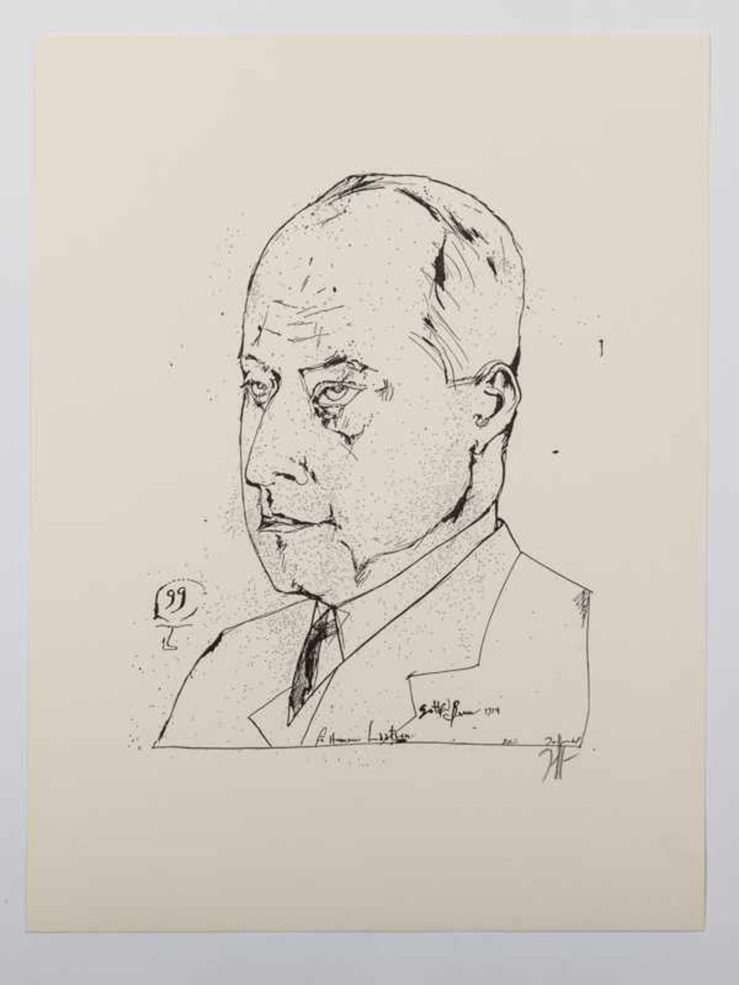 Janssen, Horst (1929 - 1995). 22 Bll. Lithographien/Faksimiles, verschiedene Portraits (mit - Bild 9 aus 23