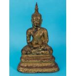 Buddha "Dhyana Mudra", Thailand, 18./19. Jh. Bronze mit diversen Blattgold-Schichten (innen