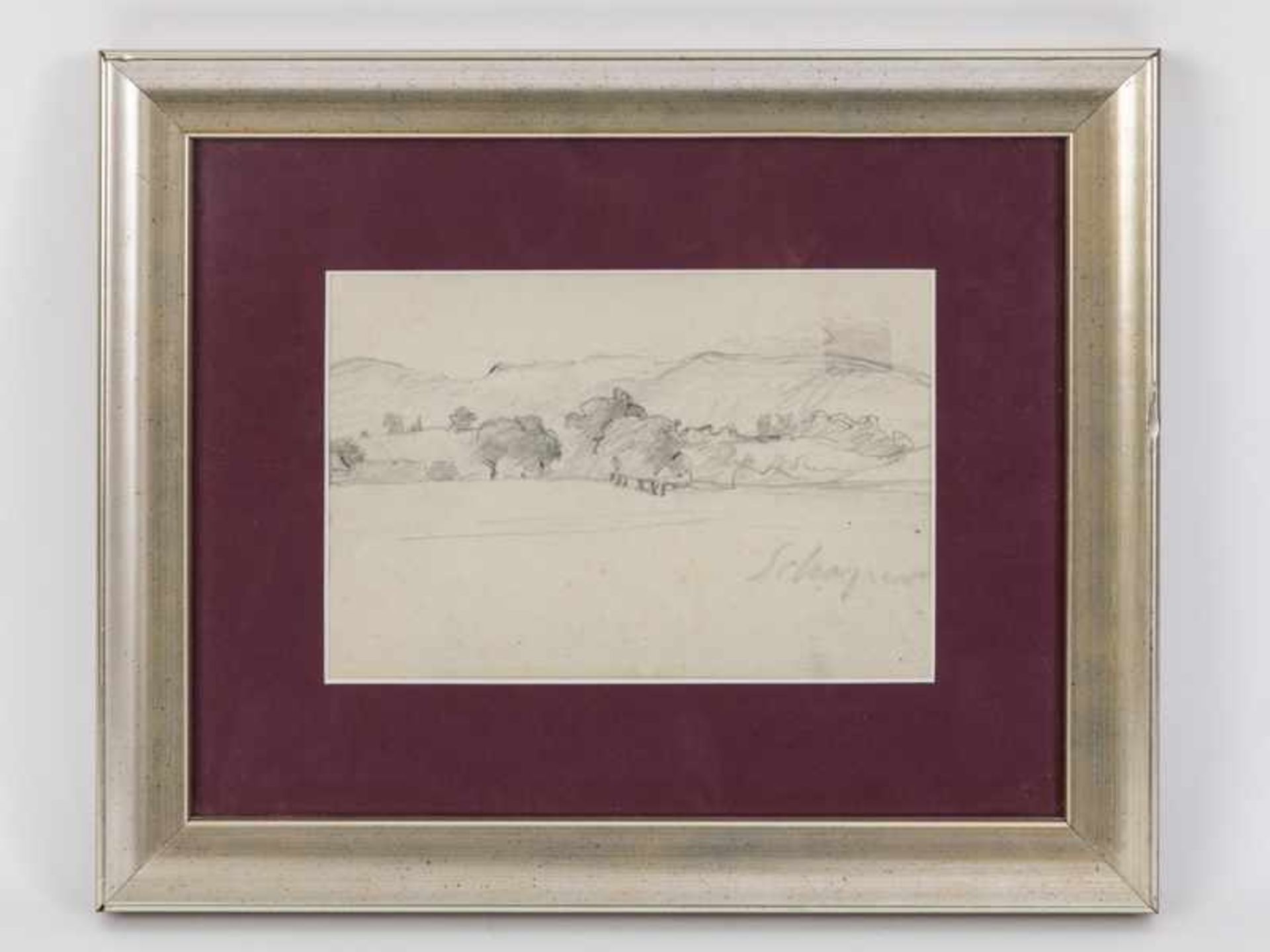 Schaper, Friedrich (1869-1956). 2 Bleistiftzeichnungen "Hügelige Landschaft"; unten rechts - Bild 3 aus 9