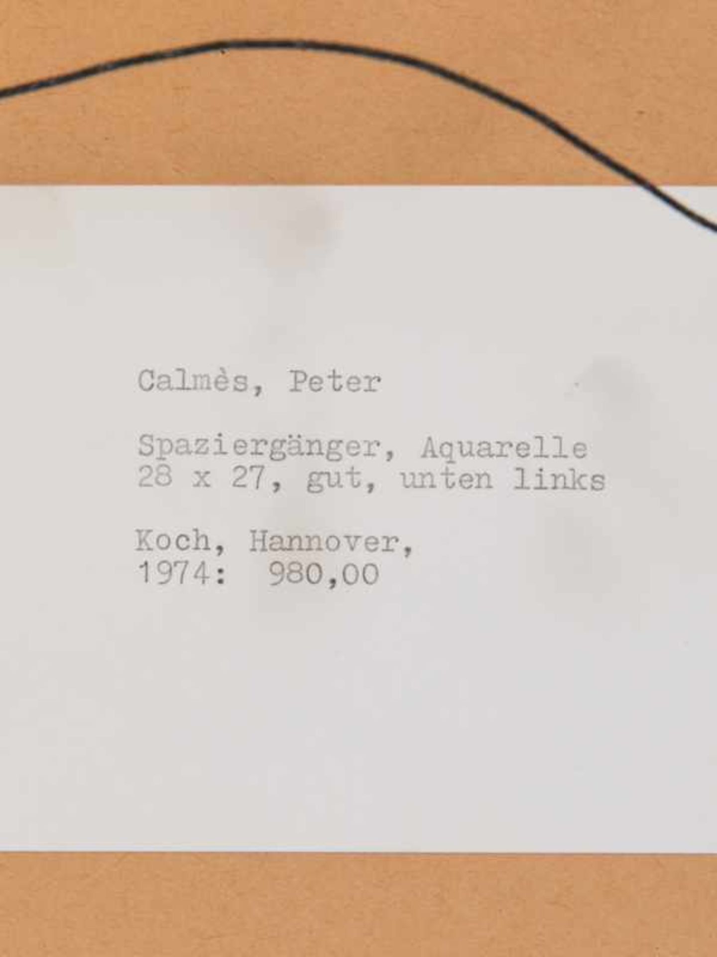 Calmés, Peter (1900 - 1968). Aquarell/Mischtechnik auf Japanpapier, "Spaziergänger"; unten links - Bild 5 aus 5