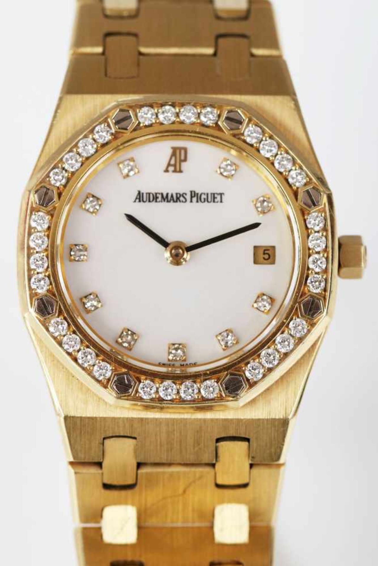 AUDEMARS PIGUET ArmbanduhrModell Royal Oak Lady, 750er Gelbgold (Gehäuse und Armband), oktogonale