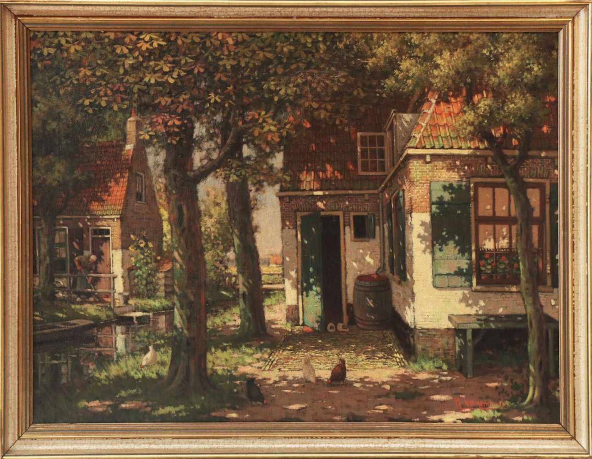 HENRICUS VEENENDAAL (1889-1972)Öl auf Leinwand, ¨Gehöft mit Baumbestand in Sommerlicht¨, unten