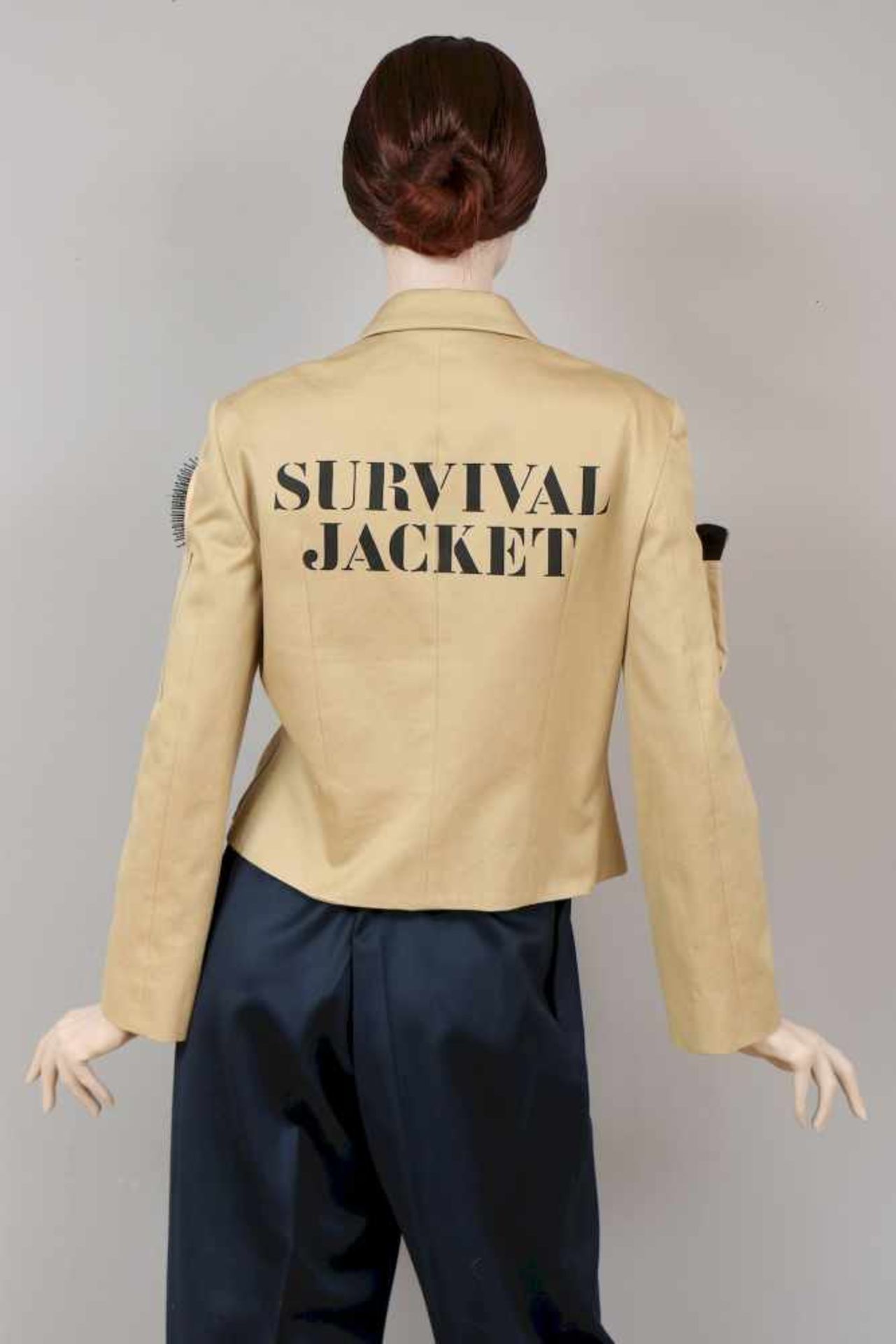 MOSCHINO COUTURE Survival Jacketkhakifarbene, kurze Military Safari-Jacke, Baumwolle, mit 14 - Bild 5 aus 6