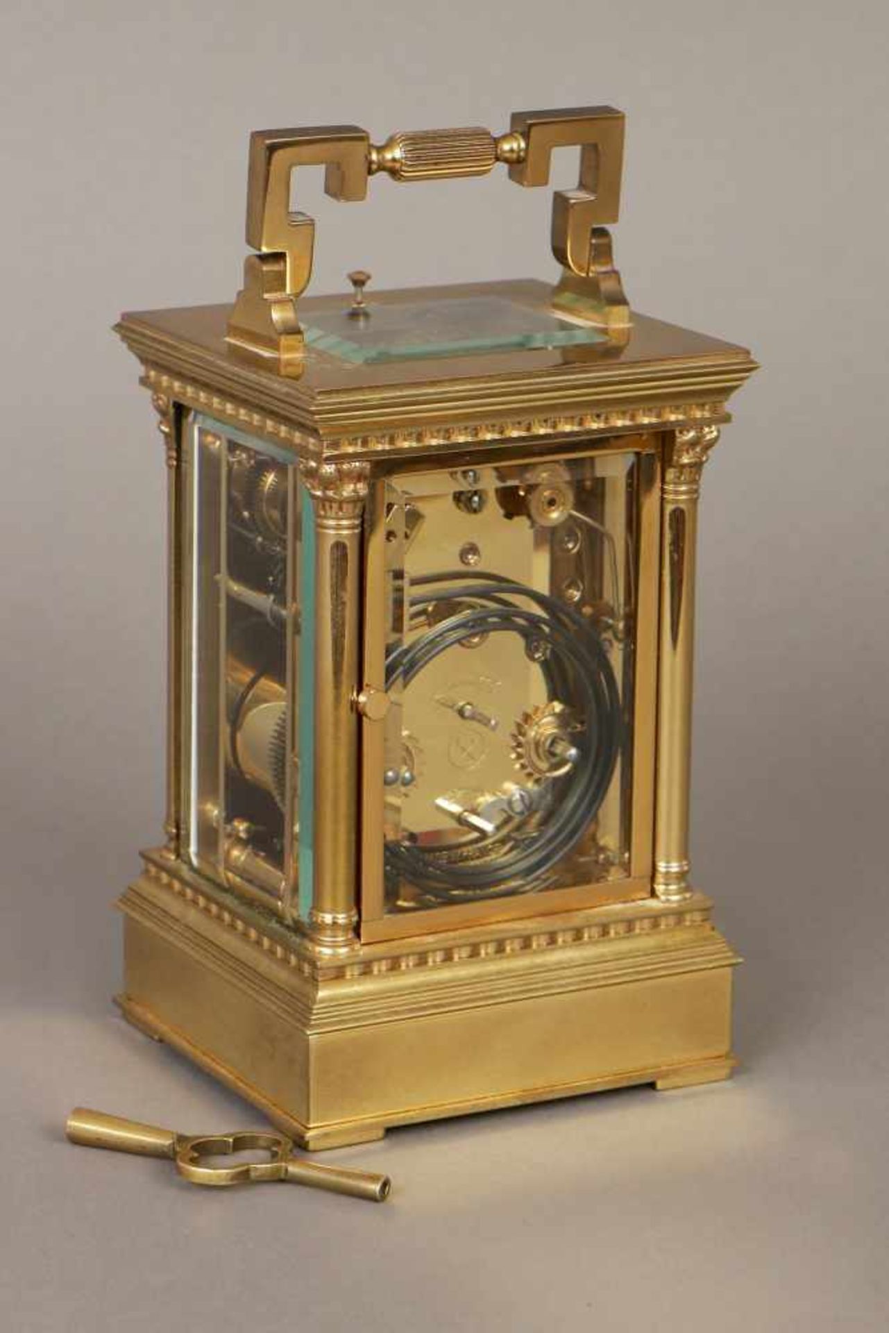 L´EPIE Carriage Clock (im Stile einer Stutzuhr des 19. Jhdts.)Frankreich, 2. Hälfte 20. Jhdt., - Bild 2 aus 2