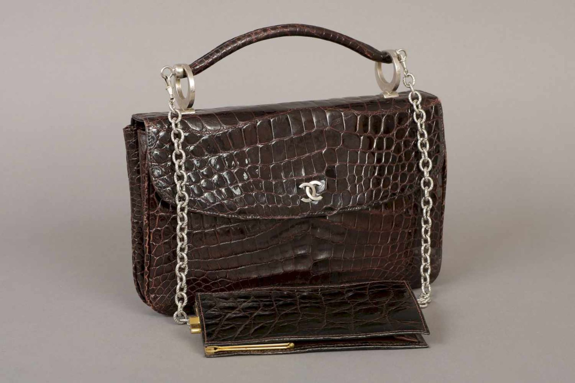 CHANEL Vintage HandtascheKrokodilleder, dunkelbraun, um 1950-60 (1964 gebraucht gekauft),
